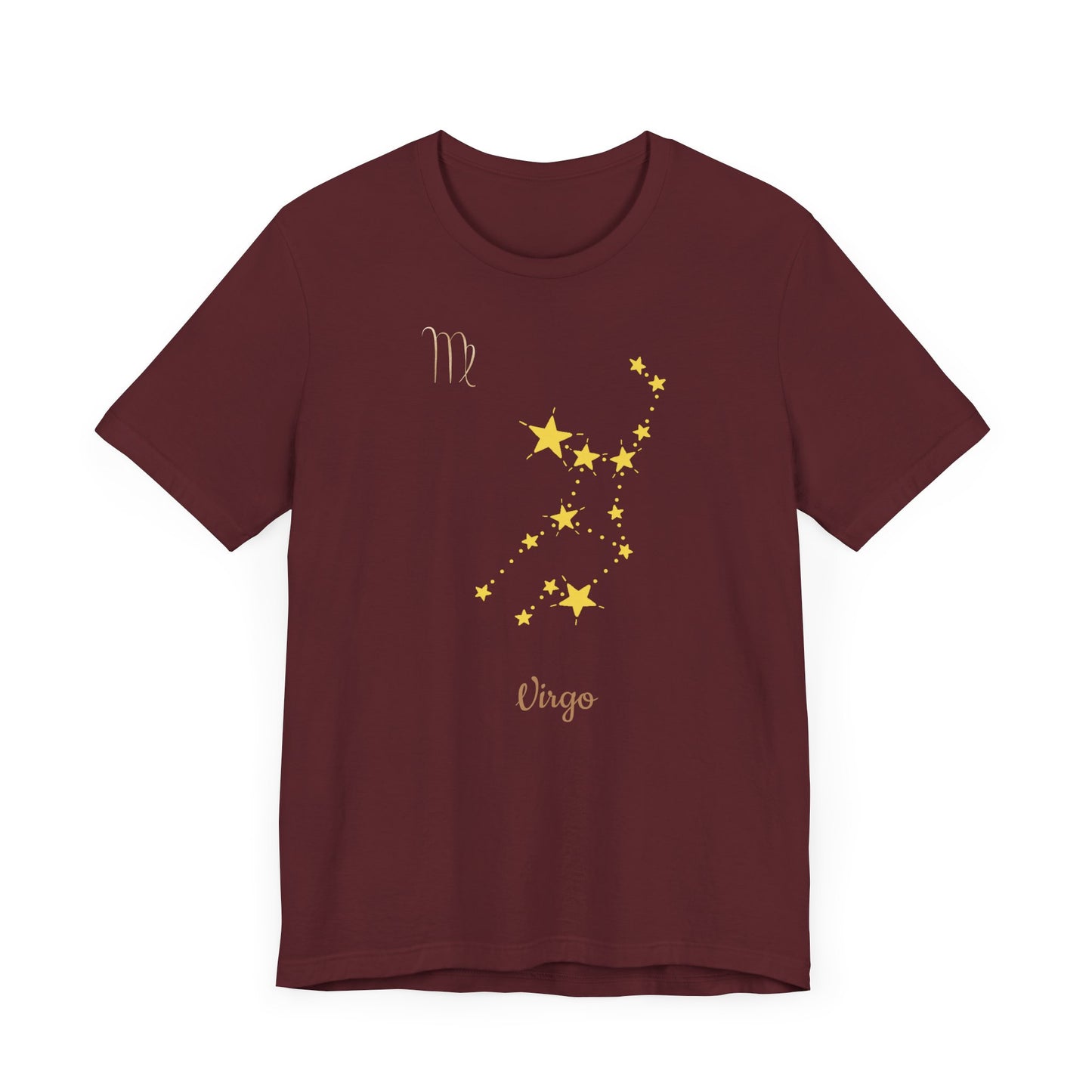 Virgo Symbol T-Shirt And Stars | Fun Virgo T-Shirt | Zodiac T-Shirt | Zodiac Sign Shirt | Astrology | Star Sign | Unisex Jersey Short Sleeve Tee