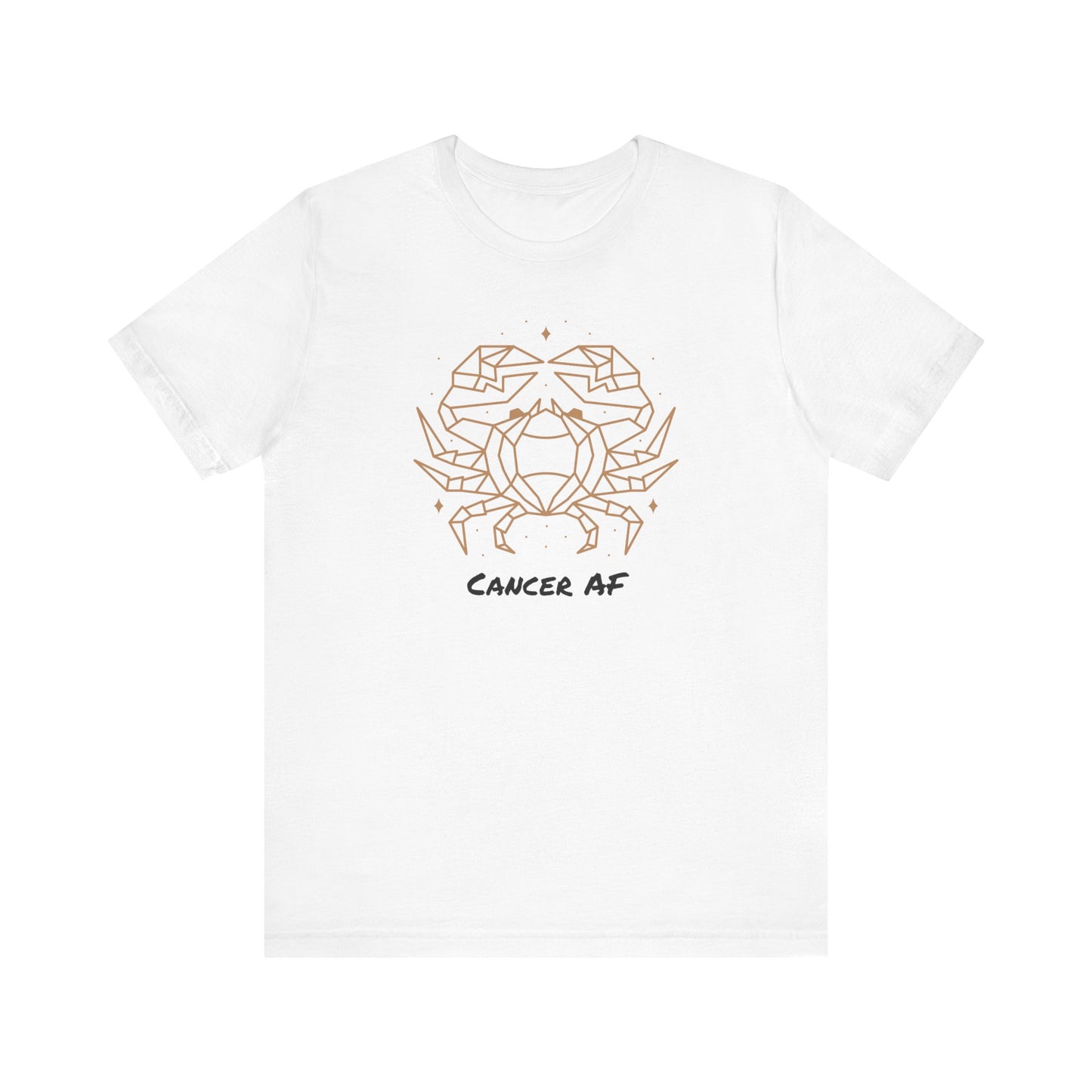 Cancer AF Crab Symbol T-Shirt White | Fun Cancer T-Shirt | Zodiac T-Shirt | Zodiac Sign Shirt | Astrology | Star Sign | Unisex Jersey Short Sleeve Tee
