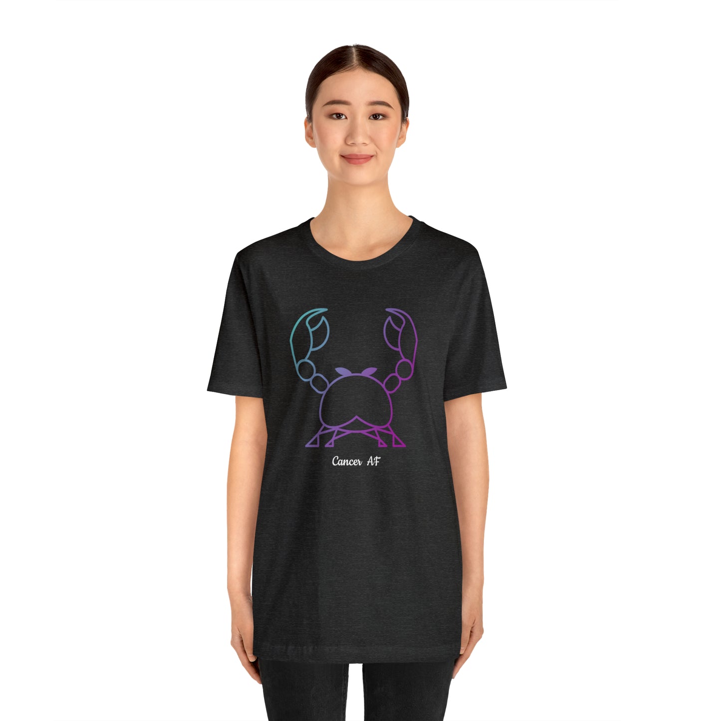 Cancer AF T-Shirt | Fun Cancer Crab T-Shirt | Zodiac T-Shirt | Zodiac Sign Shirt | Astrology | Star Sign | Unisex Jersey Short Sleeve Tee