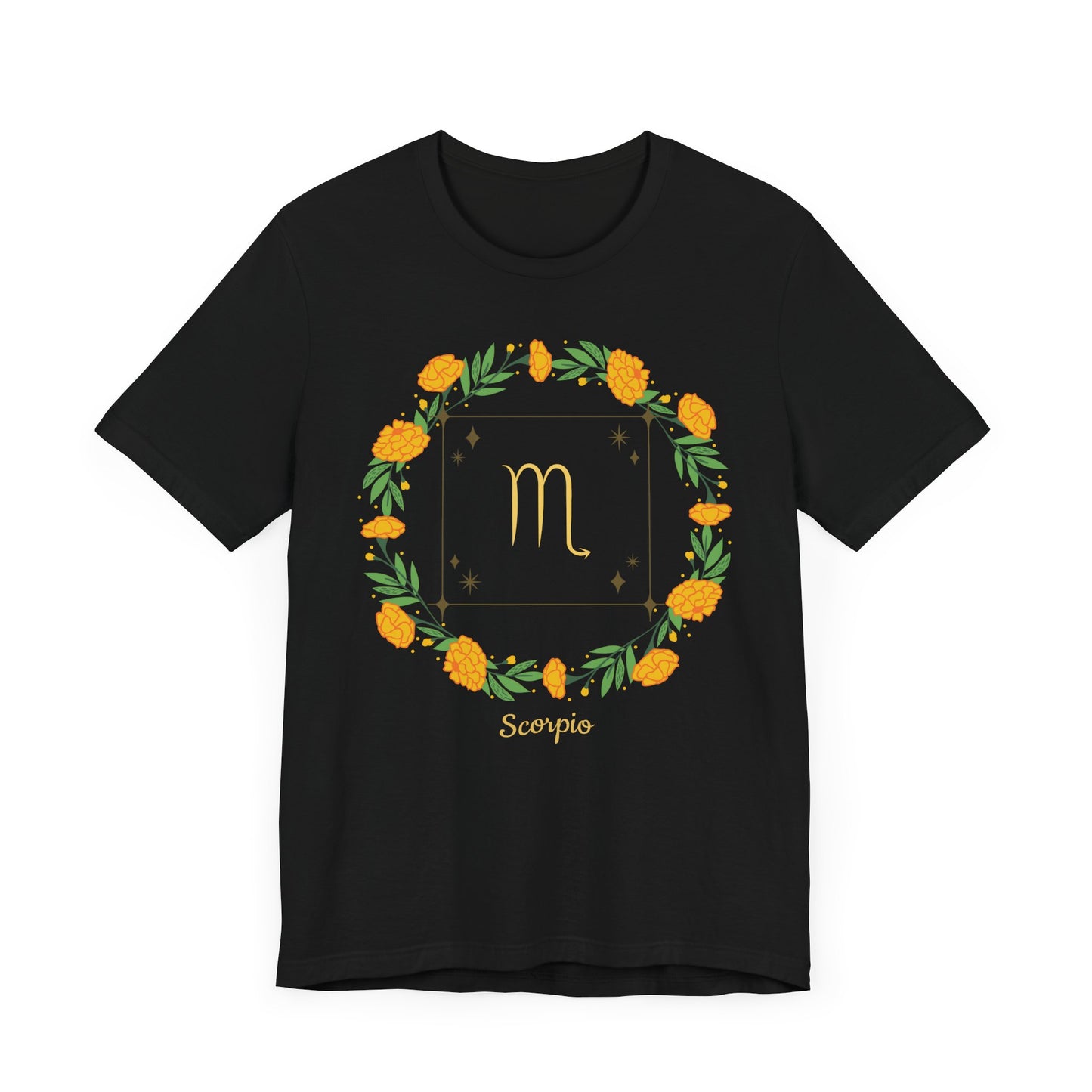 Scorpio Garland Symbol T-Shirt | Fun Scorpio T-Shirt | Zodiac T-Shirt | Zodiac Sign Shirt | Astrology | Star Sign | Unisex Jersey Short Sleeve Tee