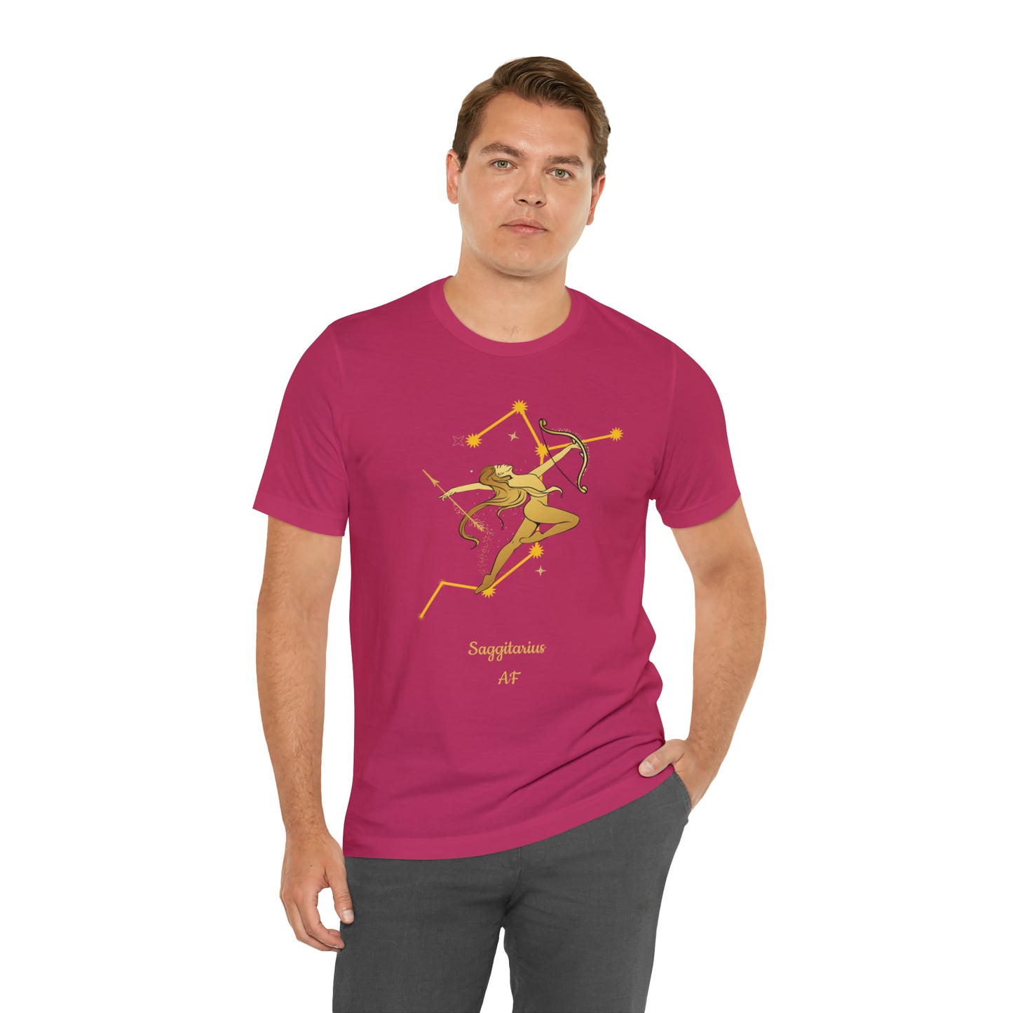 Sagittarius Nymph & Stars T-Shirt | Fun Sagittarius T-Shirt | Zodiac T-Shirt | Zodiac Sign Shirt | Astrology | Star Sign | Unisex Jersey Short Sleeve Tee