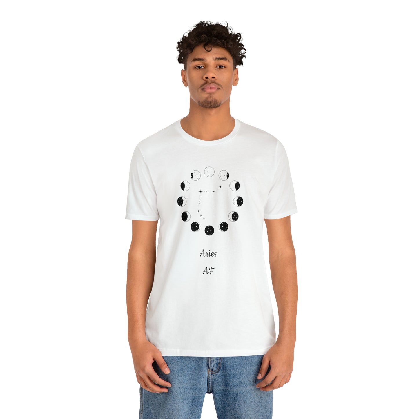 Aries Moon Cycle AF T-Shirt | Fun Aries T-Shirt | Zodiac T-Shirt | Zodiac Sign Shirt | Astrology | Star Sign | Unisex Jersey Short Sleeve Tee