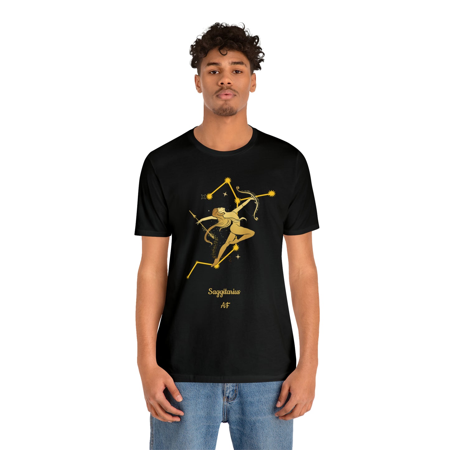Sagittarius Nymph & Stars T-Shirt | Fun Sagittarius T-Shirt | Zodiac T-Shirt | Zodiac Sign Shirt | Astrology | Star Sign | Unisex Jersey Short Sleeve Tee