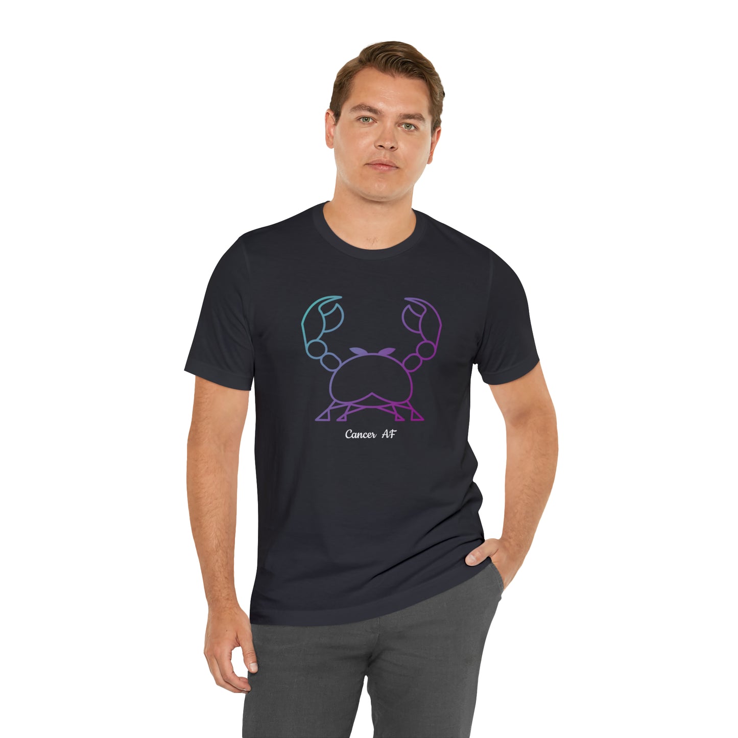 Cancer AF T-Shirt | Fun Cancer Crab T-Shirt | Zodiac T-Shirt | Zodiac Sign Shirt | Astrology | Star Sign | Unisex Jersey Short Sleeve Tee