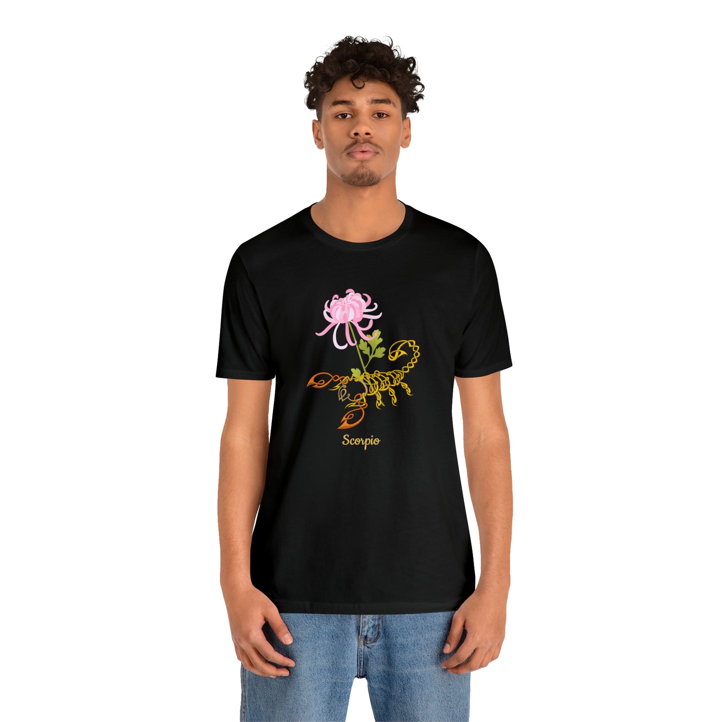 Scorpion & Flower AF T-Shirt | Fun Scorpio T-Shirt | Zodiac T-Shirt | Zodiac Sign Shirt | Astrology | Star Sign | Unisex Jersey Short Sleeve Tee