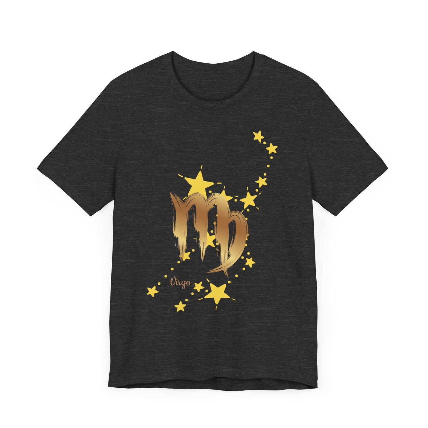 Virgo Symbol And Stars Embed | Fun Virgo T-Shirt | Zodiac T-Shirt | Zodiac Sign Shirt | Astrology | Star Sign | Unisex Jersey Short Sleeve Tee