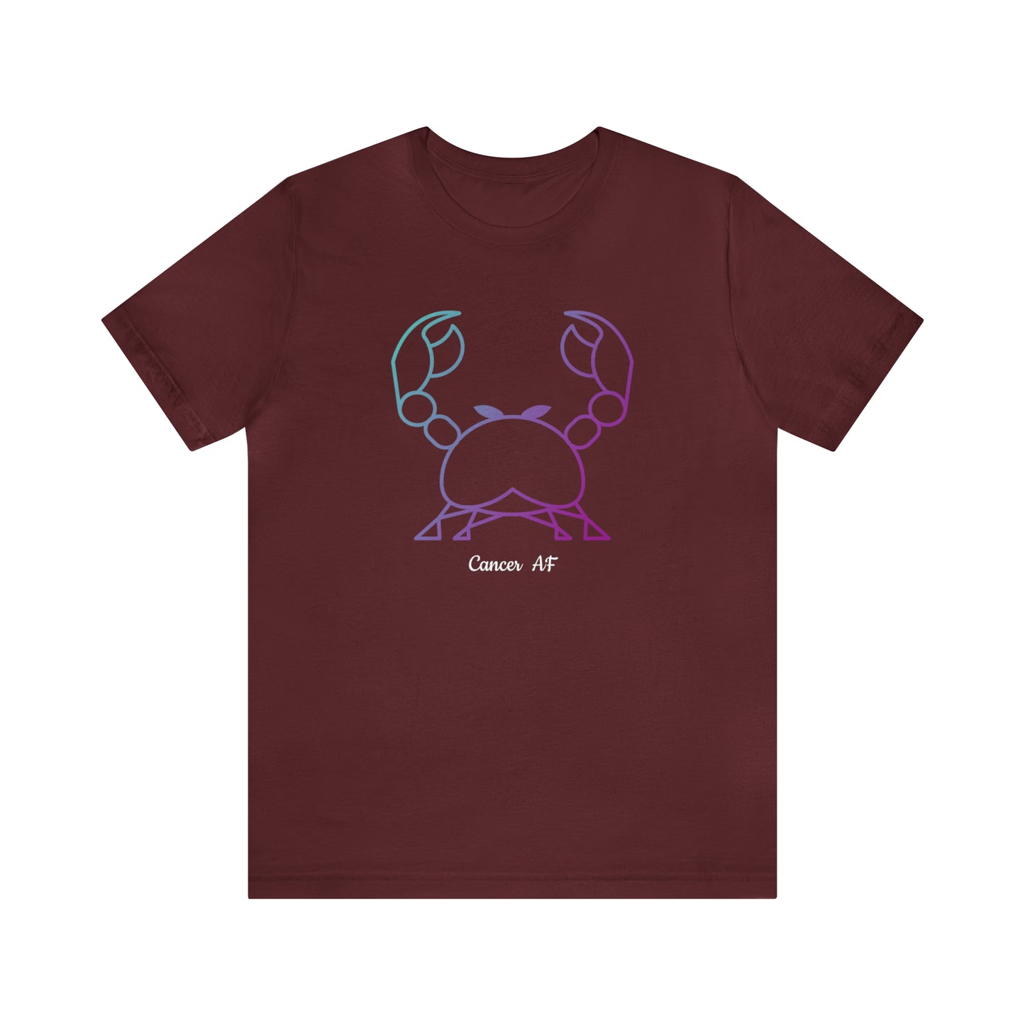 Cancer AF T-Shirt | Fun Cancer Crab T-Shirt | Zodiac T-Shirt | Zodiac Sign Shirt | Astrology | Star Sign | Unisex Jersey Short Sleeve Tee