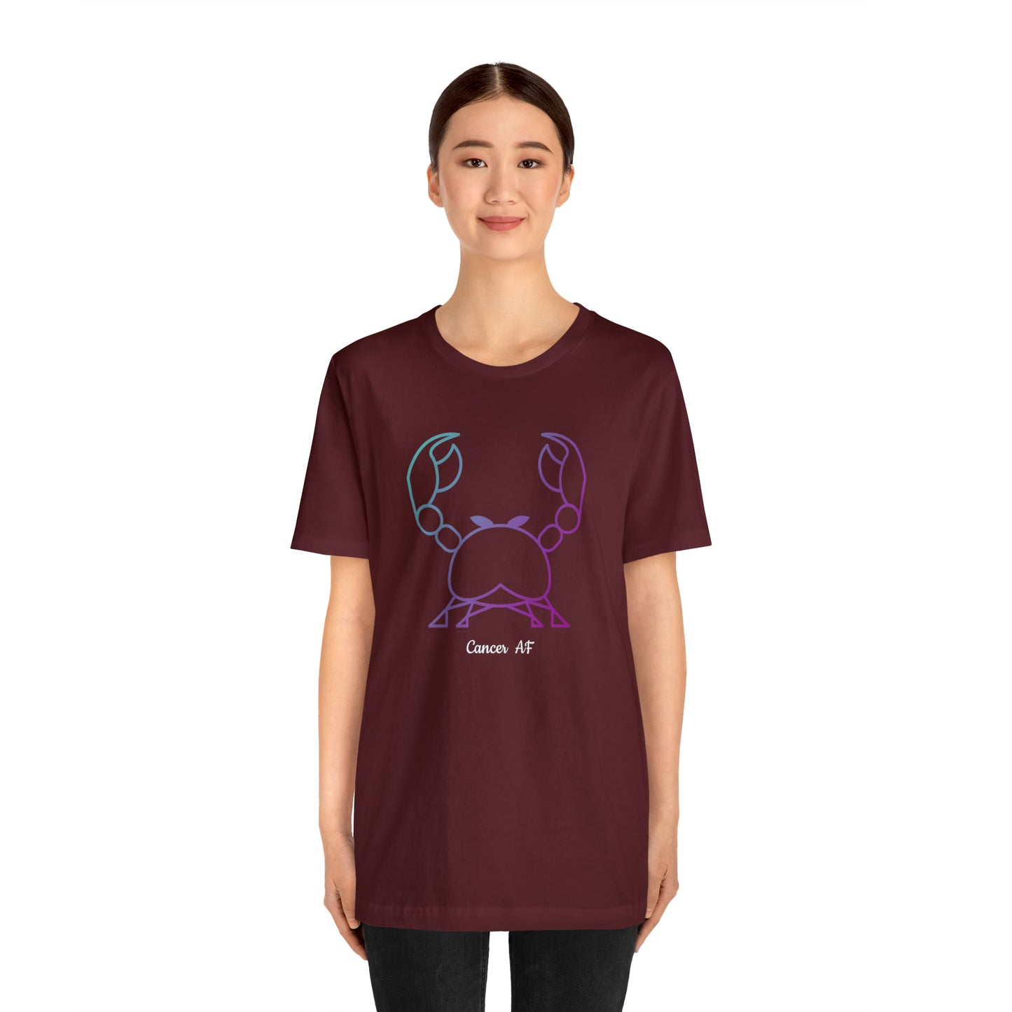 Cancer AF T-Shirt | Fun Cancer Crab T-Shirt | Zodiac T-Shirt | Zodiac Sign Shirt | Astrology | Star Sign | Unisex Jersey Short Sleeve Tee