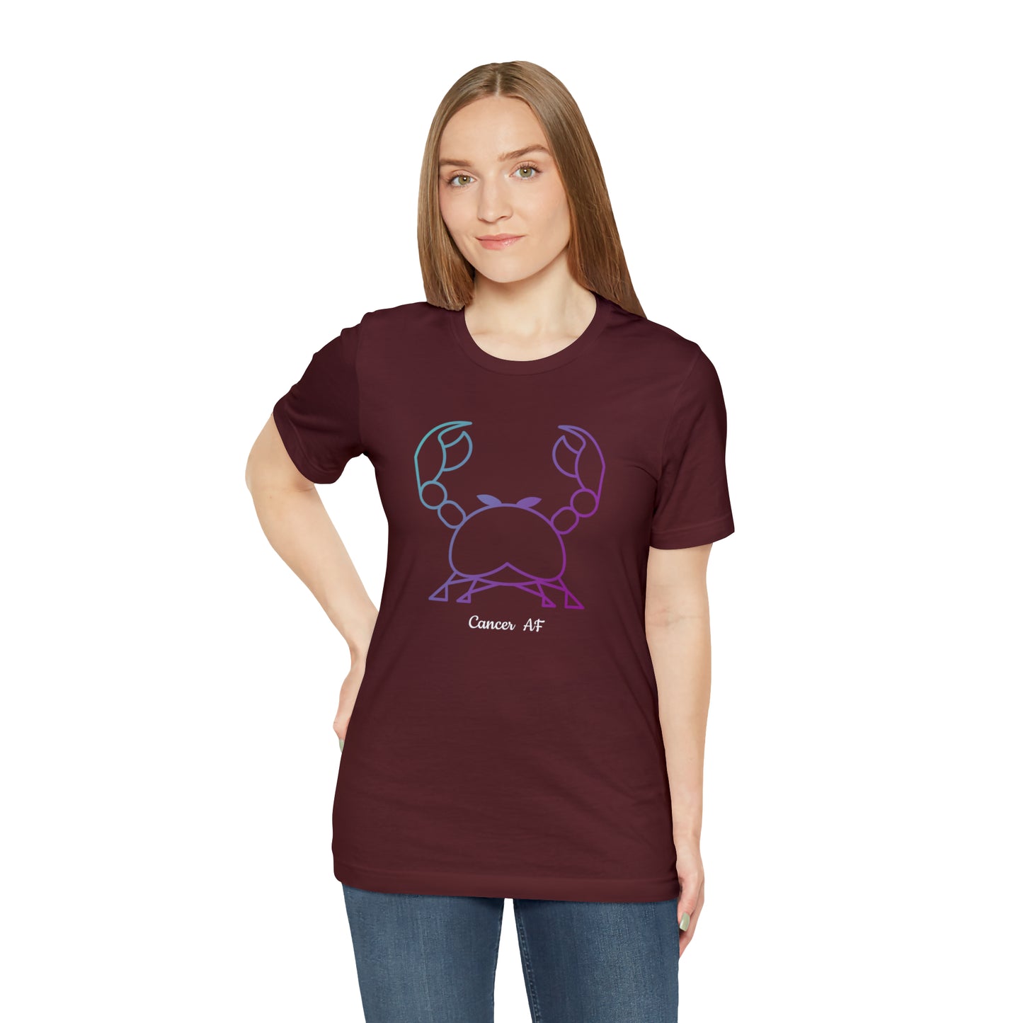 Cancer AF T-Shirt | Fun Cancer Crab T-Shirt | Zodiac T-Shirt | Zodiac Sign Shirt | Astrology | Star Sign | Unisex Jersey Short Sleeve Tee