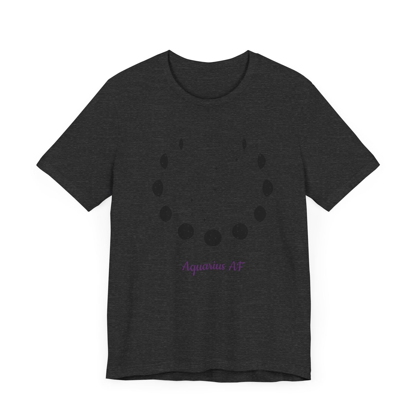 Moon Cycles Aquarius AF T-Shirt | Fun Aquarius T-Shirt | Zodiac T-Shirt | Zodiac Sign Shirt | Astrology | Star Sign | Unisex Jersey Short Sleeve Tee