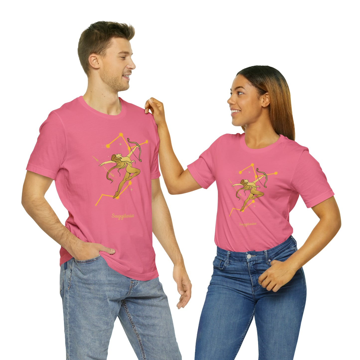 Sagittarius Nymph & Stars T-Shirt | Fun Sagittarius T-Shirt | Zodiac T-Shirt | Zodiac Sign Shirt | Astrology | Star Sign | Unisex Jersey Short Sleeve Tee