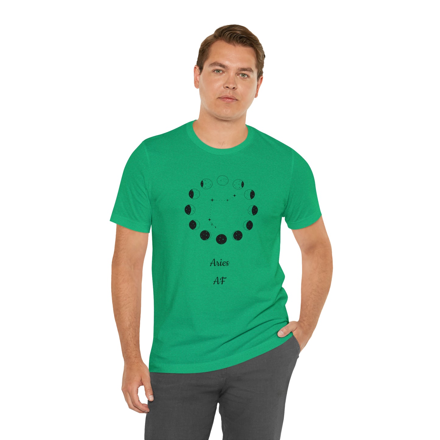 Aries Moon Cycle AF T-Shirt | Fun Aries T-Shirt | Zodiac T-Shirt | Zodiac Sign Shirt | Astrology | Star Sign | Unisex Jersey Short Sleeve Tee