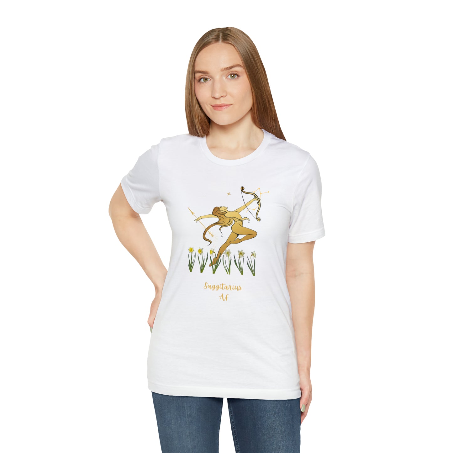 Sagittarius Nymph & Stars AF T-Shirt | Fun Sagittarius T-Shirt | Zodiac T-Shirt | Zodiac Sign Shirt | Astrology | Star Sign | Unisex Jersey Short Sleeve Tee