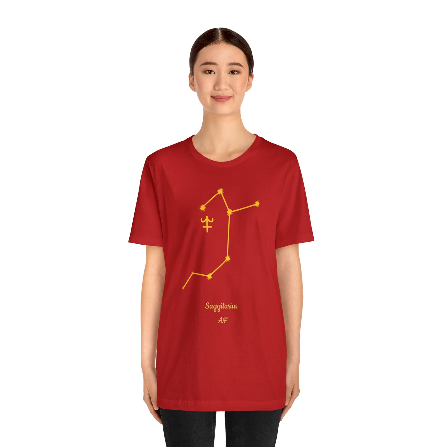 Sagittarius Symbol & Stars AF T-Shirt | Fun Sagittarius T-Shirt | Zodiac T-Shirt | Zodiac Sign Shirt | Astrology | Star Sign | Unisex Jersey Short Sleeve Tee