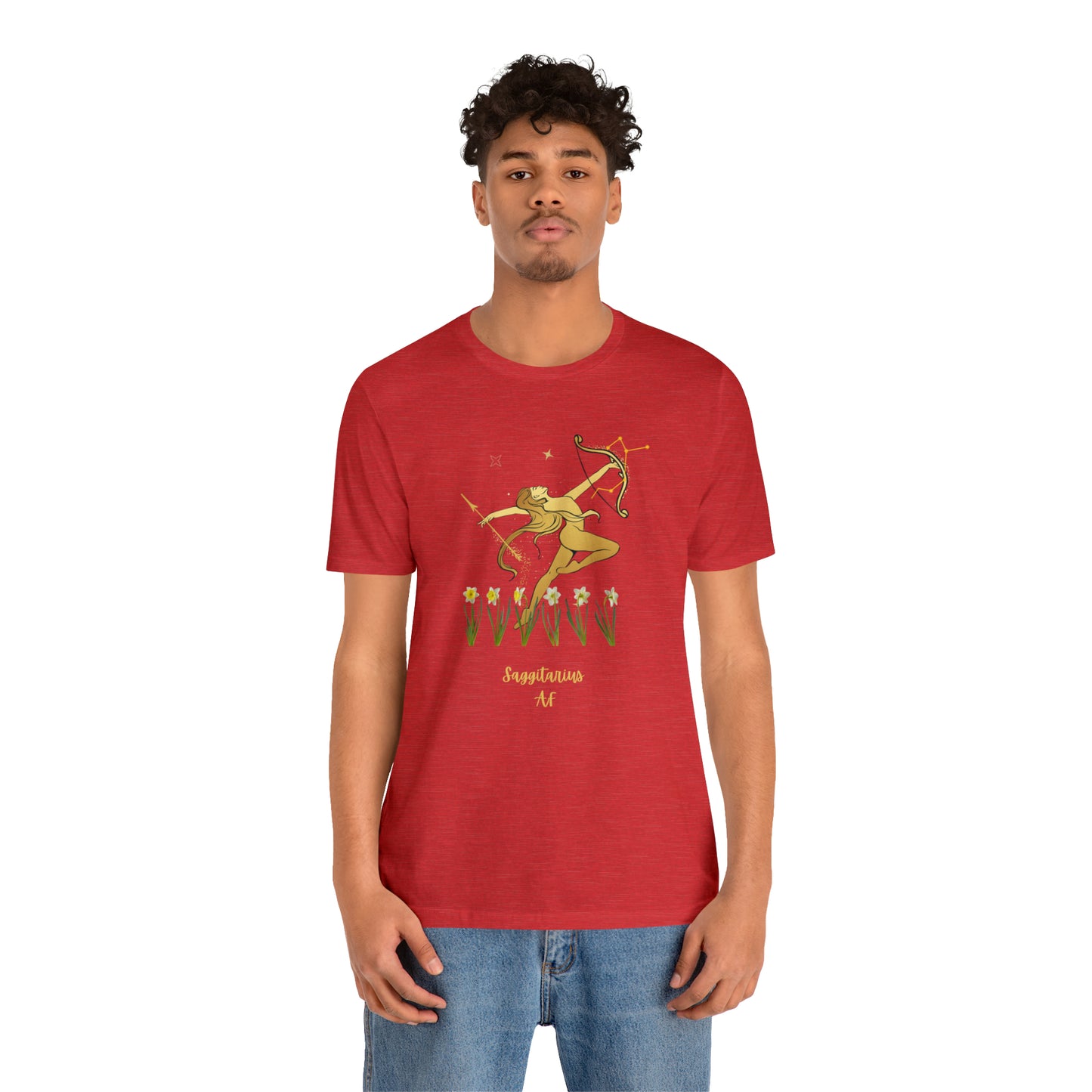 Sagittarius Nymph & Stars AF T-Shirt | Fun Sagittarius T-Shirt | Zodiac T-Shirt | Zodiac Sign Shirt | Astrology | Star Sign | Unisex Jersey Short Sleeve Tee