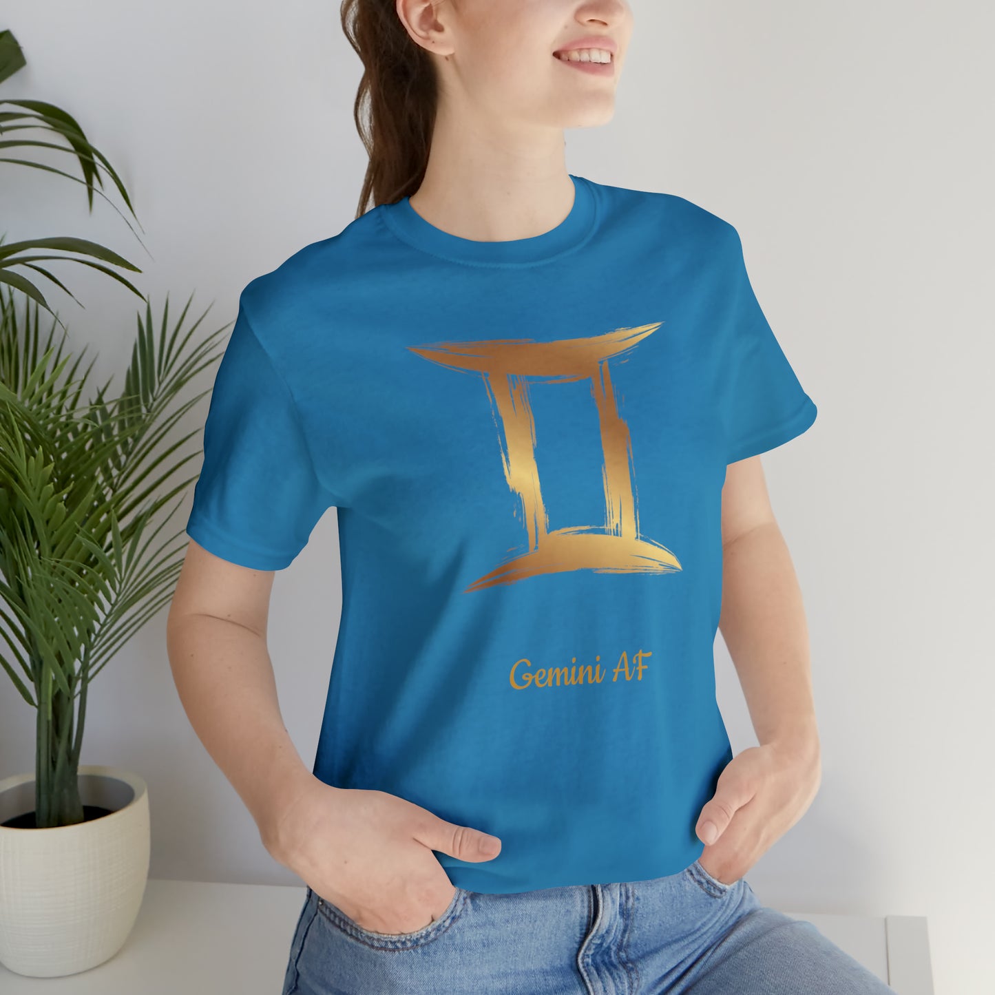 Gemini Symbol AF T-Shirt | Fun Gemini T-Shirt | Zodiac T-Shirt | Zodiac Sign Shirt | Astrology | Star Sign | Unisex Jersey Short Sleeve Tee