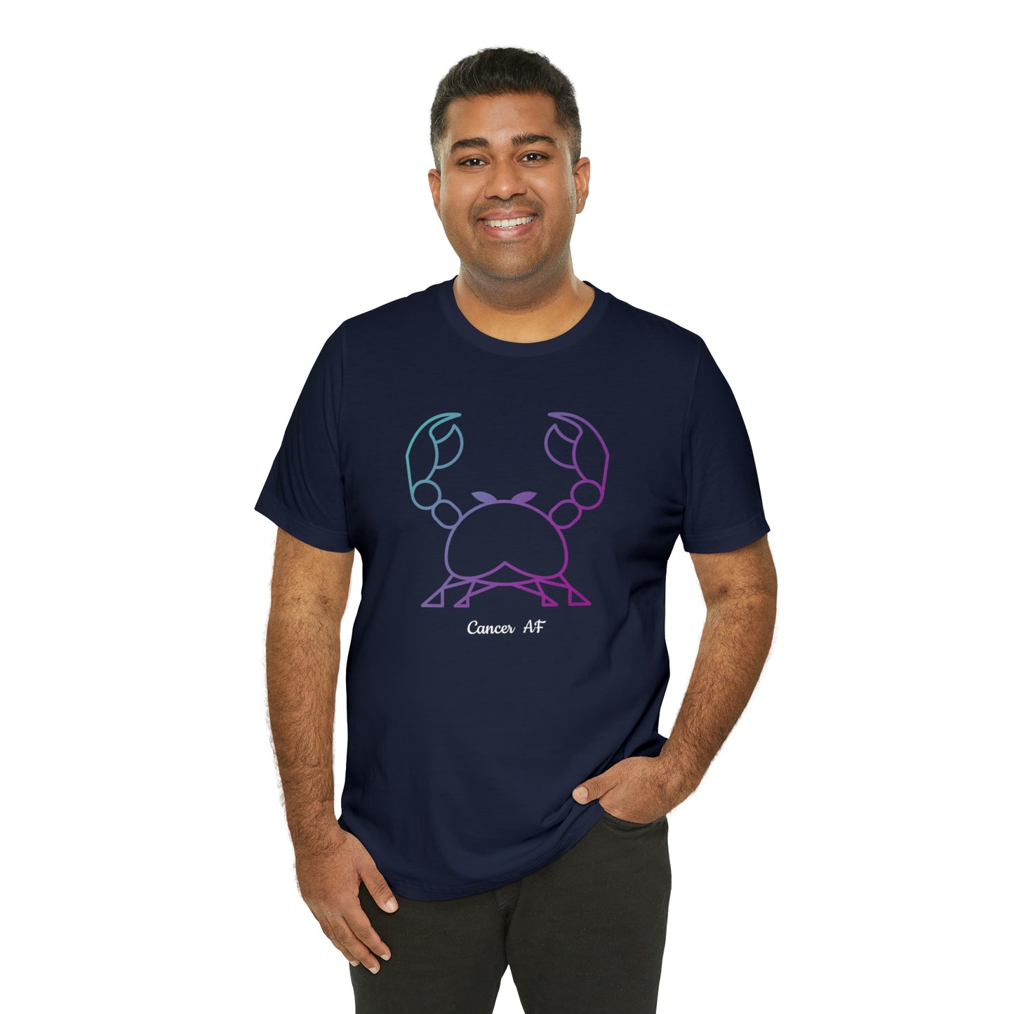 Cancer AF T-Shirt | Fun Cancer Crab T-Shirt | Zodiac T-Shirt | Zodiac Sign Shirt | Astrology | Star Sign | Unisex Jersey Short Sleeve Tee