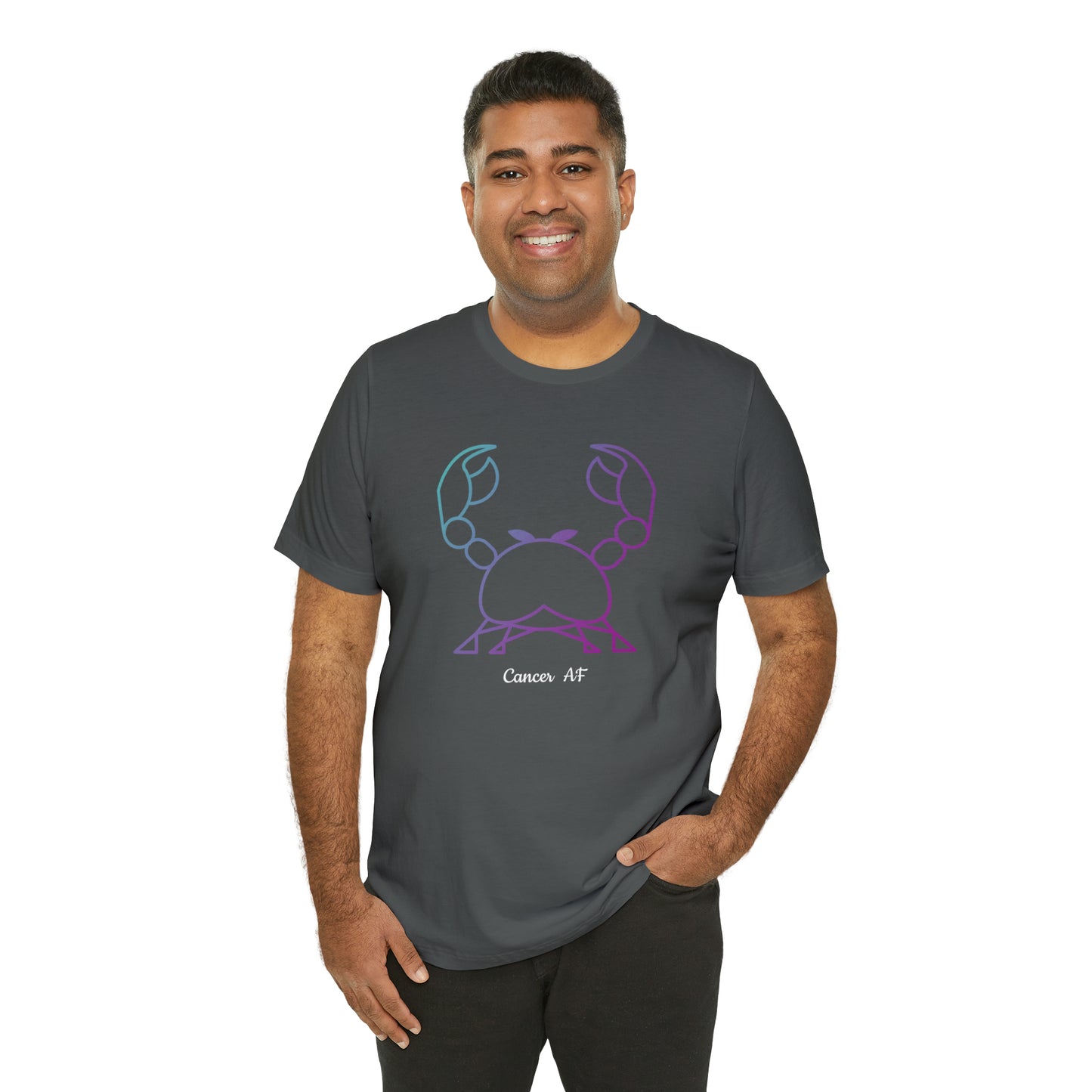 Cancer AF T-Shirt | Fun Cancer Crab T-Shirt | Zodiac T-Shirt | Zodiac Sign Shirt | Astrology | Star Sign | Unisex Jersey Short Sleeve Tee