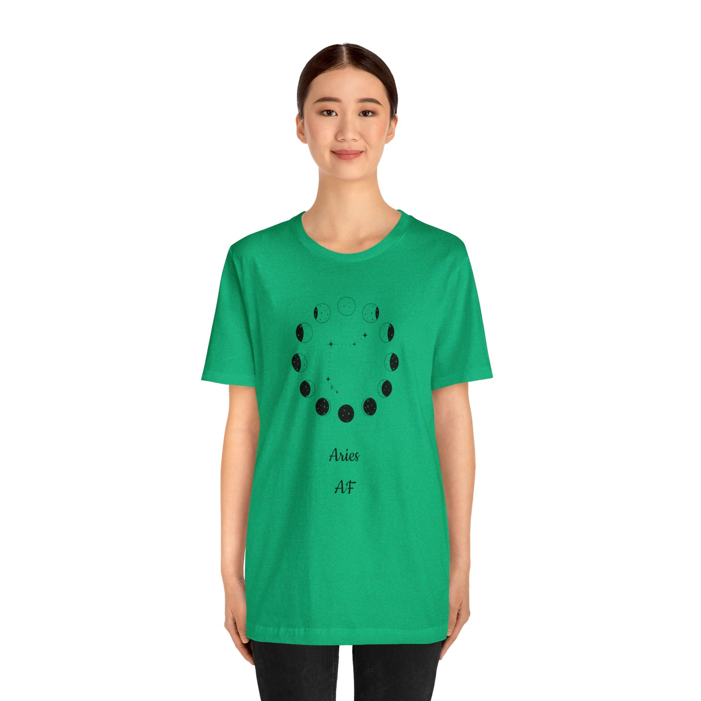 Aries Moon Cycle AF T-Shirt | Fun Aries T-Shirt | Zodiac T-Shirt | Zodiac Sign Shirt | Astrology | Star Sign | Unisex Jersey Short Sleeve Tee