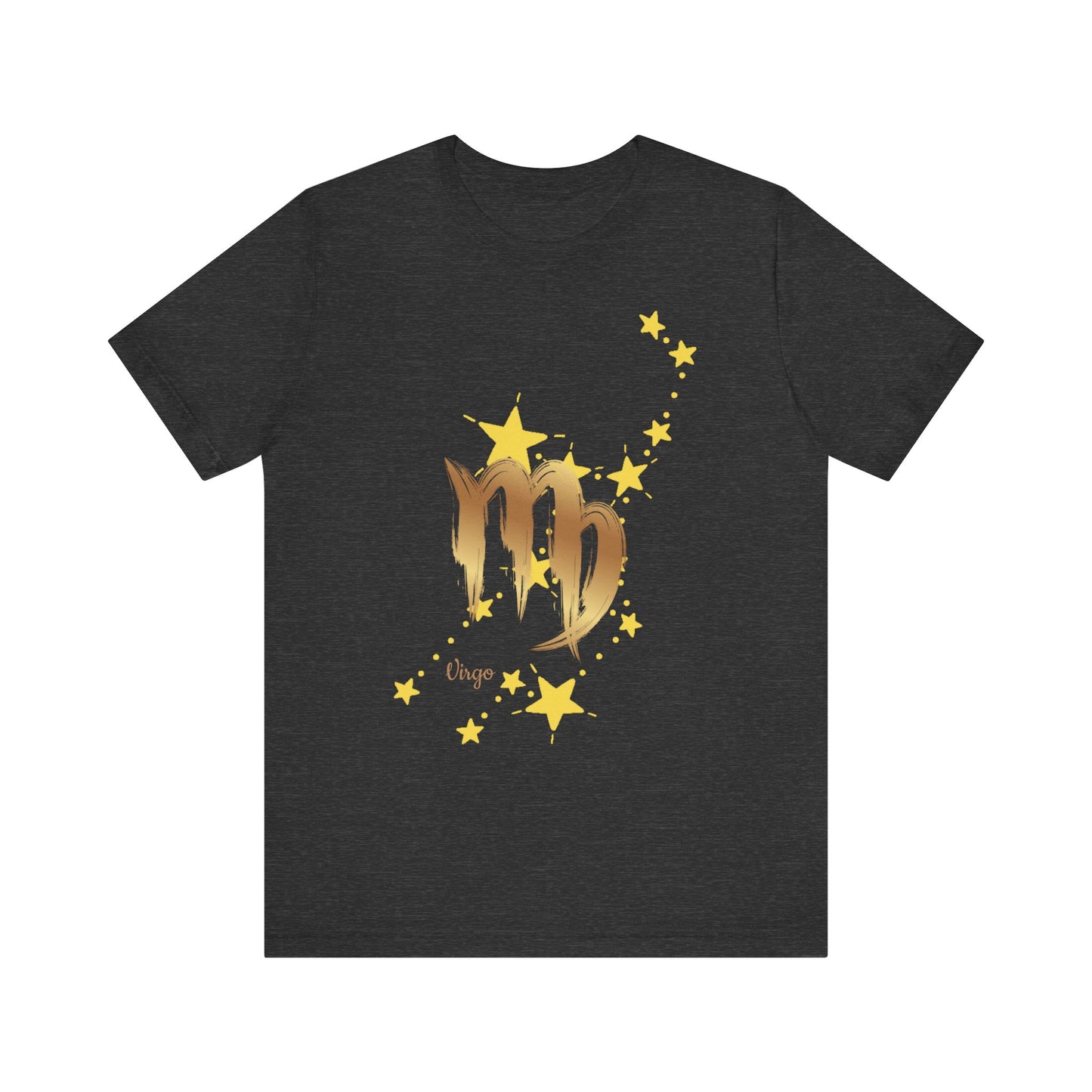 Virgo Symbol And Stars Embed | Fun Virgo T-Shirt | Zodiac T-Shirt | Zodiac Sign Shirt | Astrology | Star Sign | Unisex Jersey Short Sleeve Tee