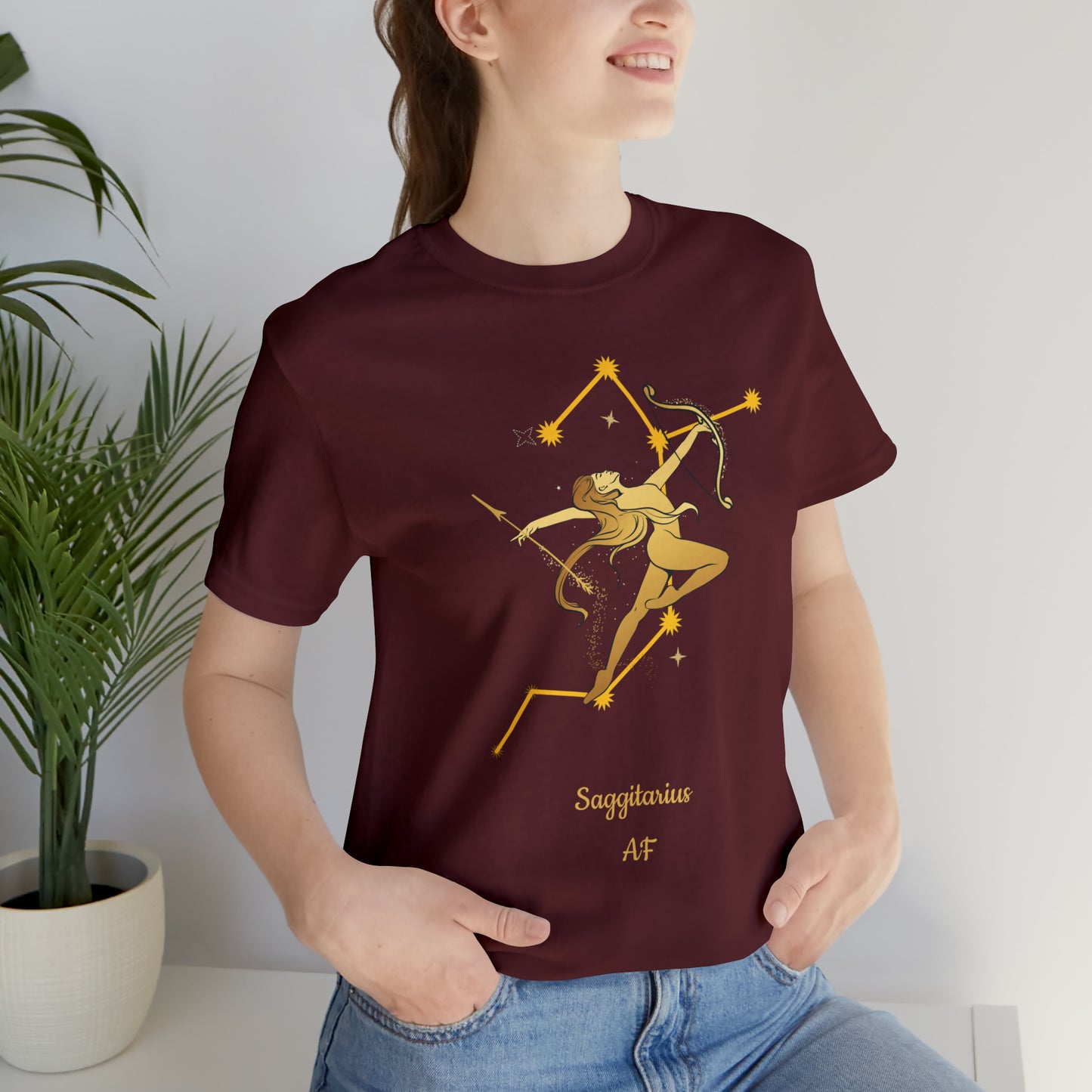 Sagittarius Nymph & Stars T-Shirt | Fun Sagittarius T-Shirt | Zodiac T-Shirt | Zodiac Sign Shirt | Astrology | Star Sign | Unisex Jersey Short Sleeve Tee