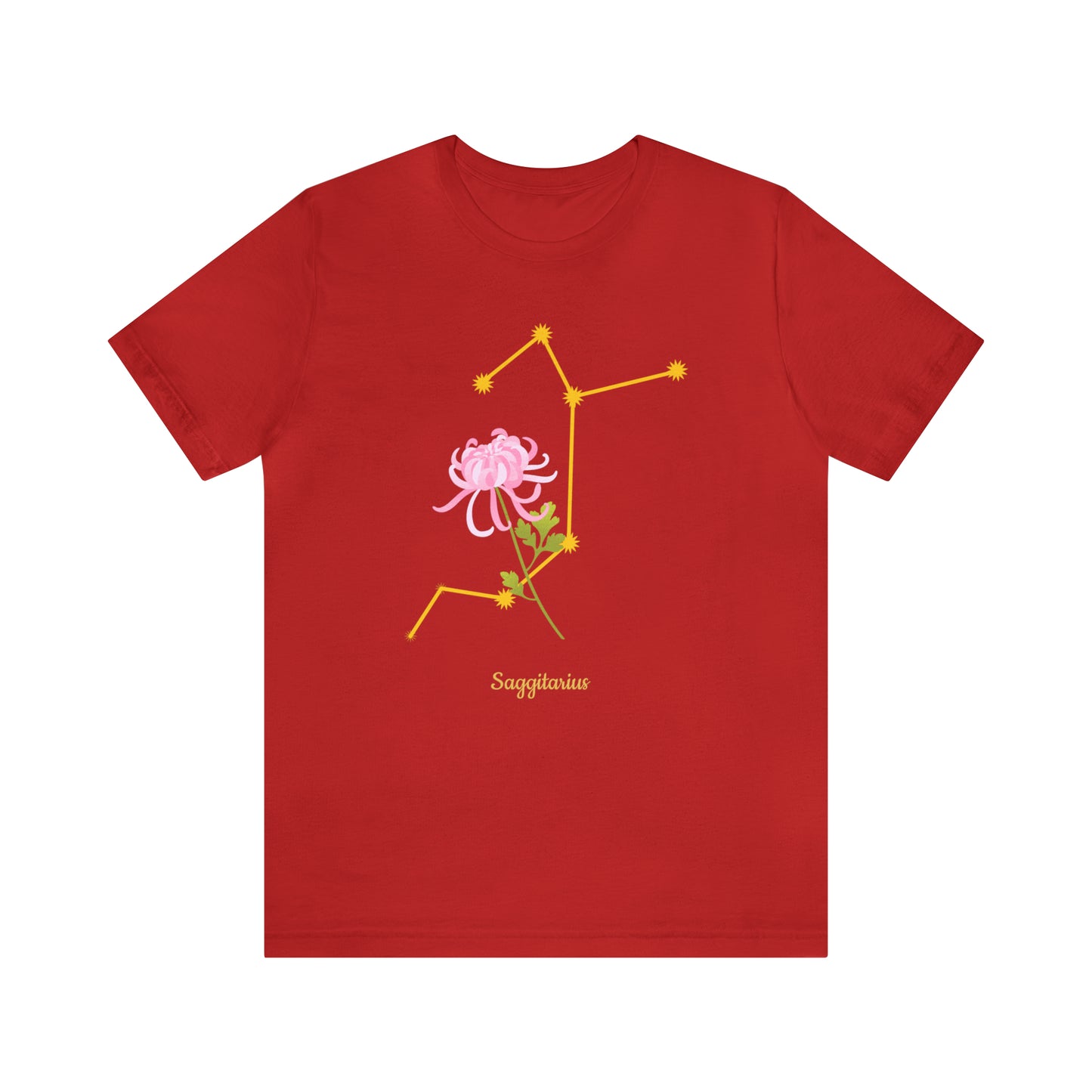 Sagittarius Flower & Stars T-Shirt | Fun Sagittarius T-Shirt | Zodiac T-Shirt | Zodiac Sign Shirt | Astrology | Star Sign | Unisex Jersey Short Sleeve Tee