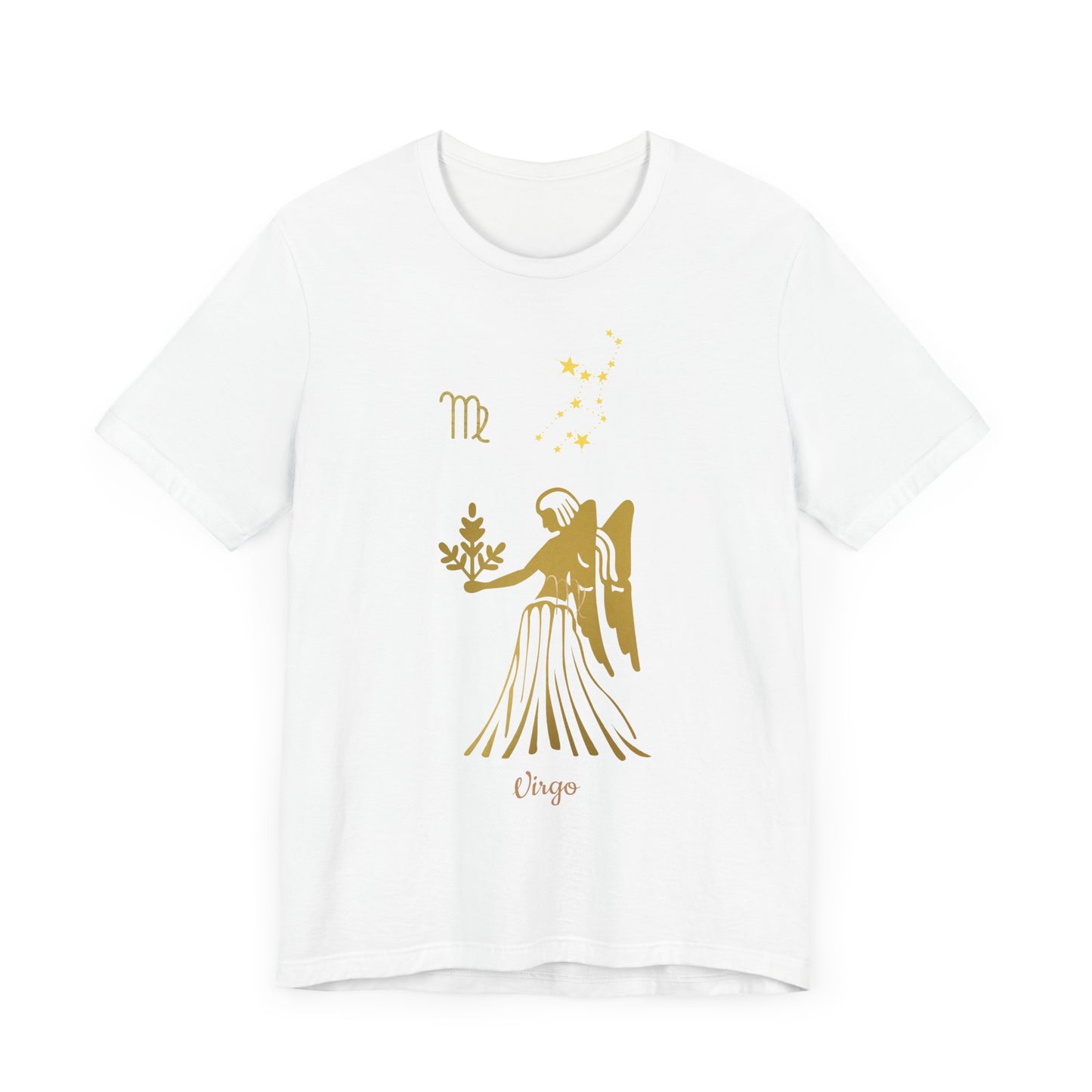Virgo Angel T-Shirt And Stars | Fun Virgo T-Shirt | Zodiac T-Shirt | Zodiac Sign Shirt | Astrology | Star Sign | Unisex Jersey Short Sleeve Tee