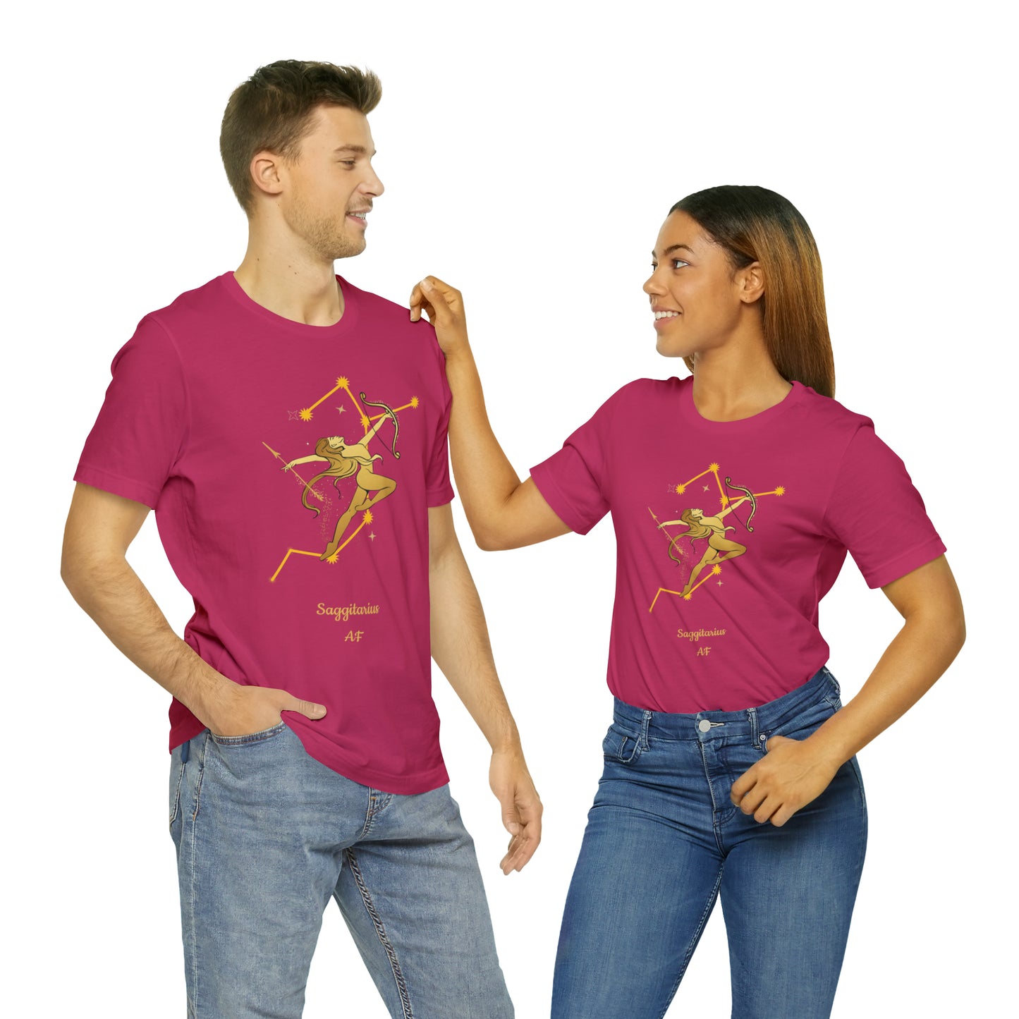 Sagittarius Nymph & Stars T-Shirt | Fun Sagittarius T-Shirt | Zodiac T-Shirt | Zodiac Sign Shirt | Astrology | Star Sign | Unisex Jersey Short Sleeve Tee