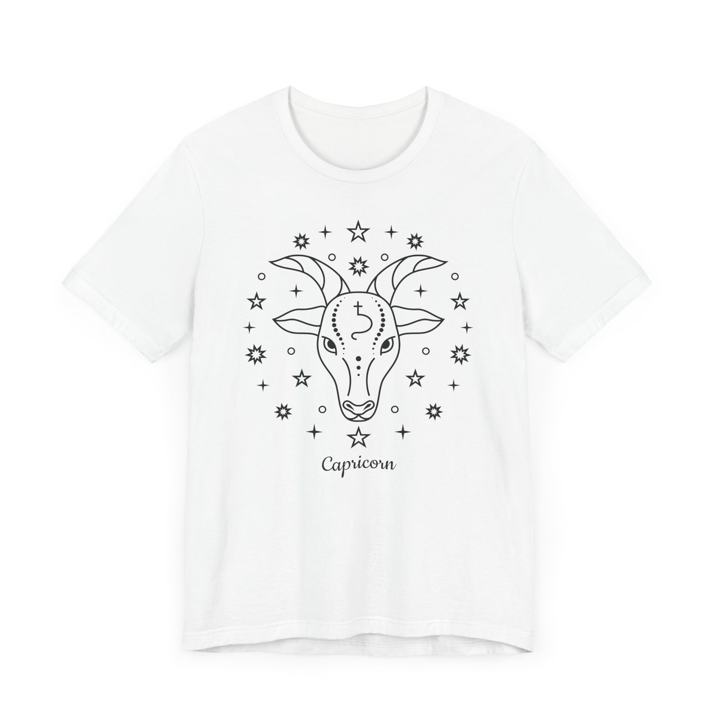 Capricorn Symbols Black T-Shirt | Fun Capricorn T-Shirt | Zodiac T-Shirt | Zodiac Sign Shirt | Astrology | Star Sign | Unisex Jersey Short Sleeve Tee