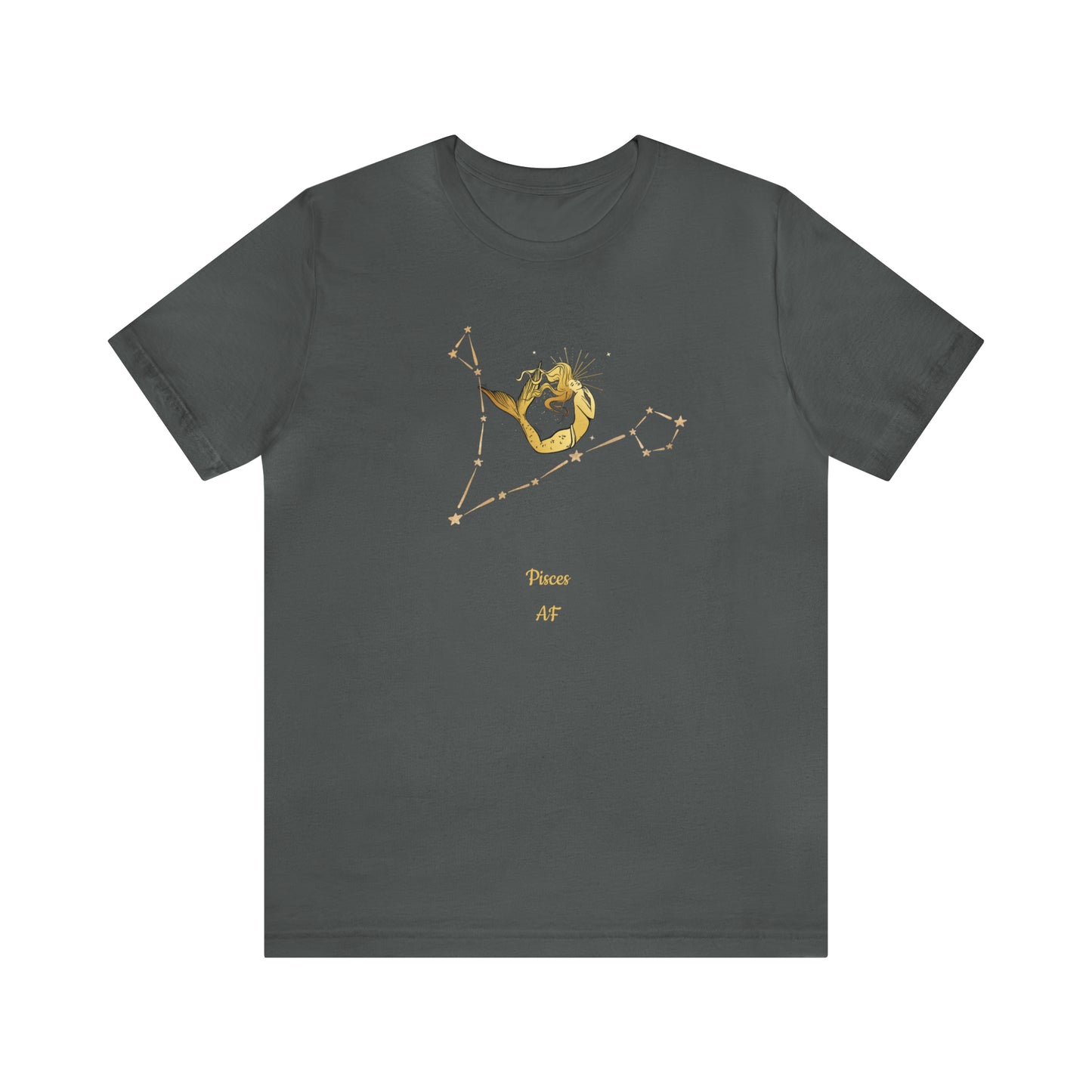 Pisces Stars & Mermaid AF T-Shirt | Fun Pisces T-Shirt | Zodiac T-Shirt | Zodiac Sign Shirt | Astrology | Star Sign | Unisex Jersey Short Sleeve Tee