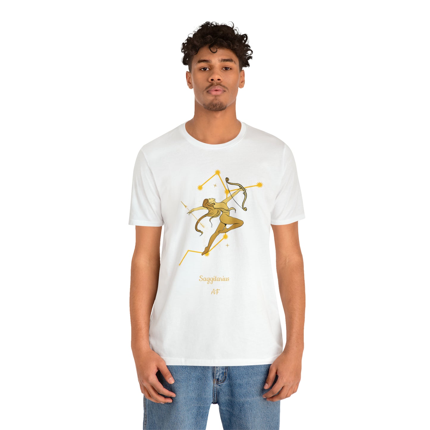Sagittarius Nymph & Stars T-Shirt | Fun Sagittarius T-Shirt | Zodiac T-Shirt | Zodiac Sign Shirt | Astrology | Star Sign | Unisex Jersey Short Sleeve Tee