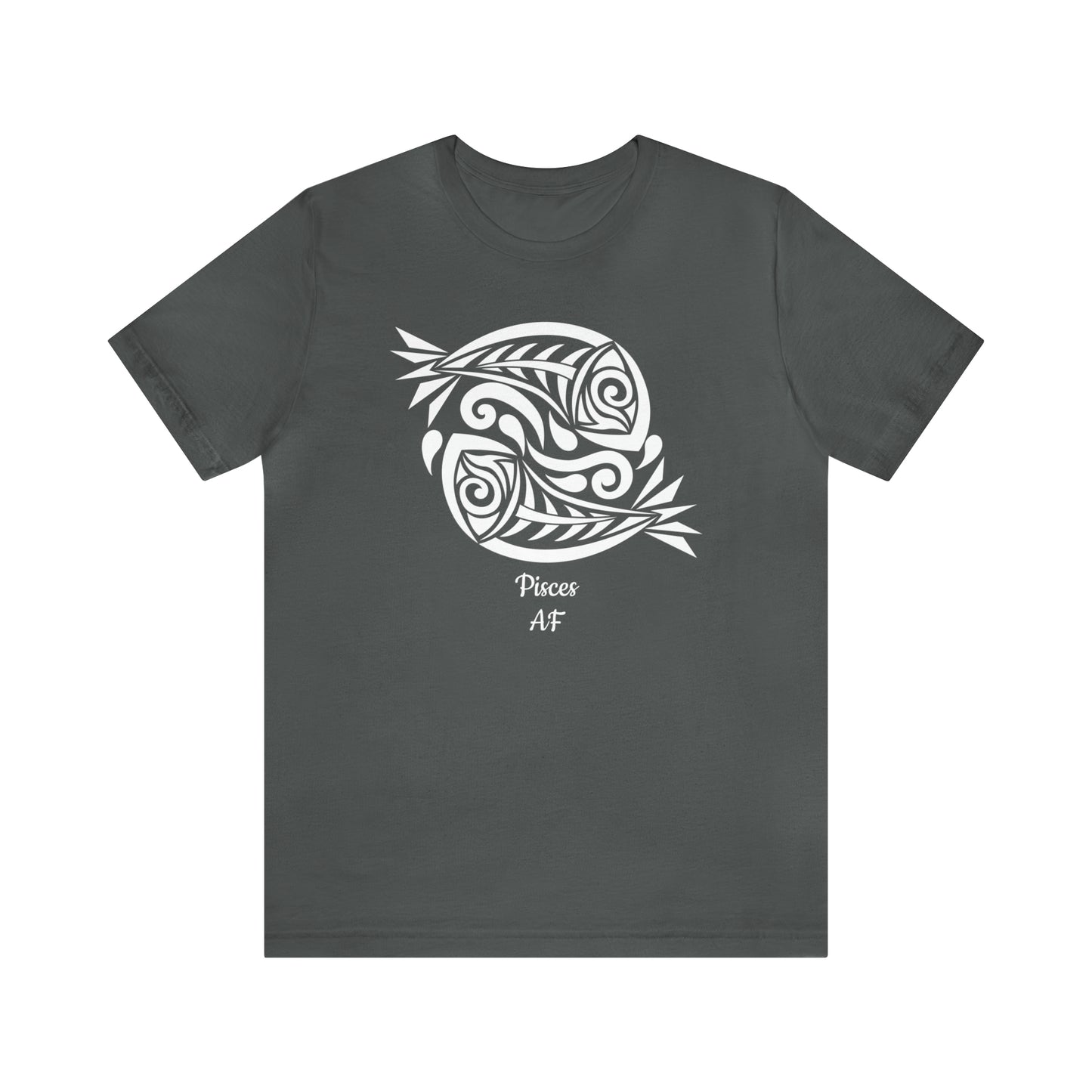 Pisces White Fish AF T-Shirt | Fun Pisces T-Shirt | Zodiac T-Shirt | Zodiac Sign Shirt | Astrology | Star Sign | Unisex Jersey Short Sleeve Tee