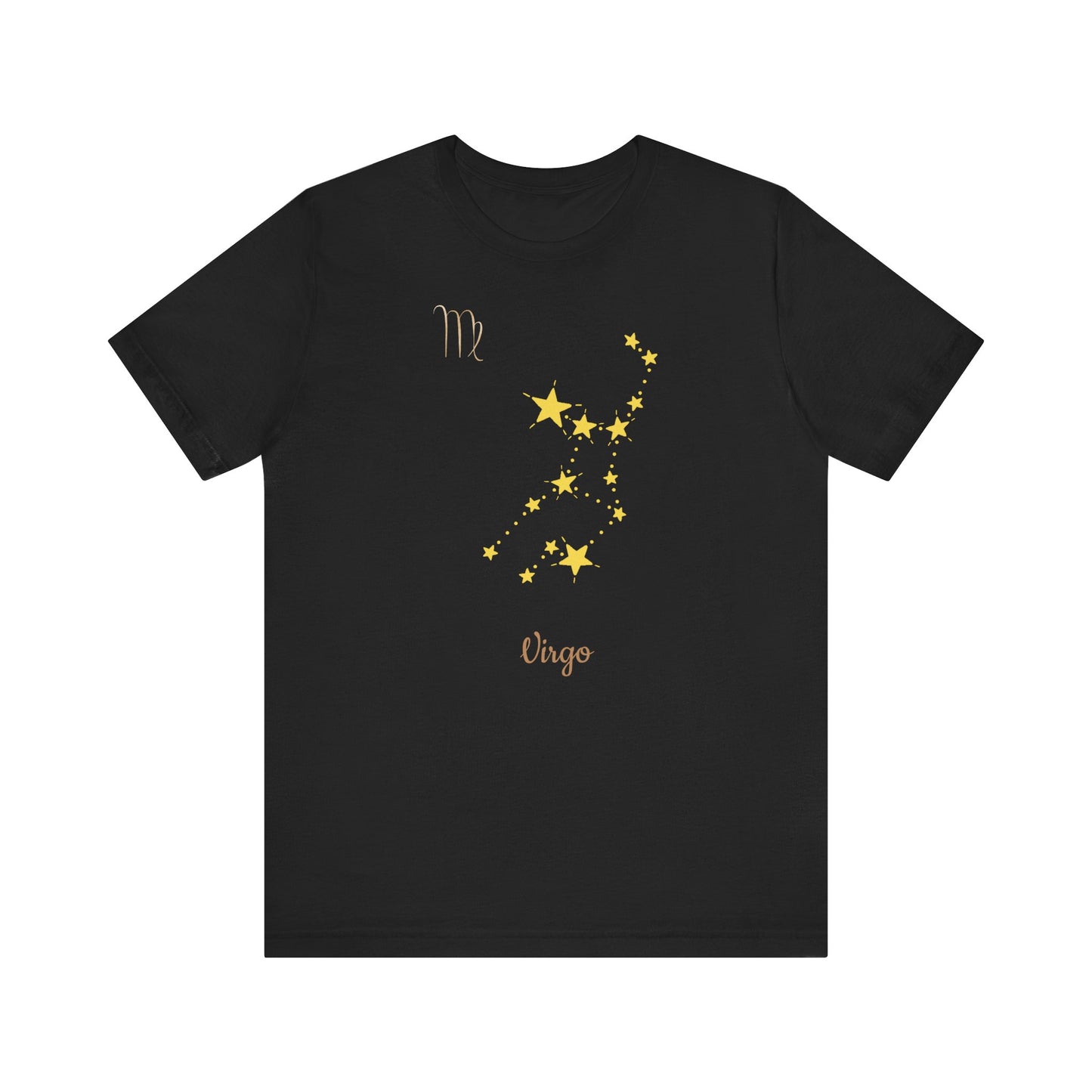 Virgo Symbol T-Shirt And Stars | Fun Virgo T-Shirt | Zodiac T-Shirt | Zodiac Sign Shirt | Astrology | Star Sign | Unisex Jersey Short Sleeve Tee