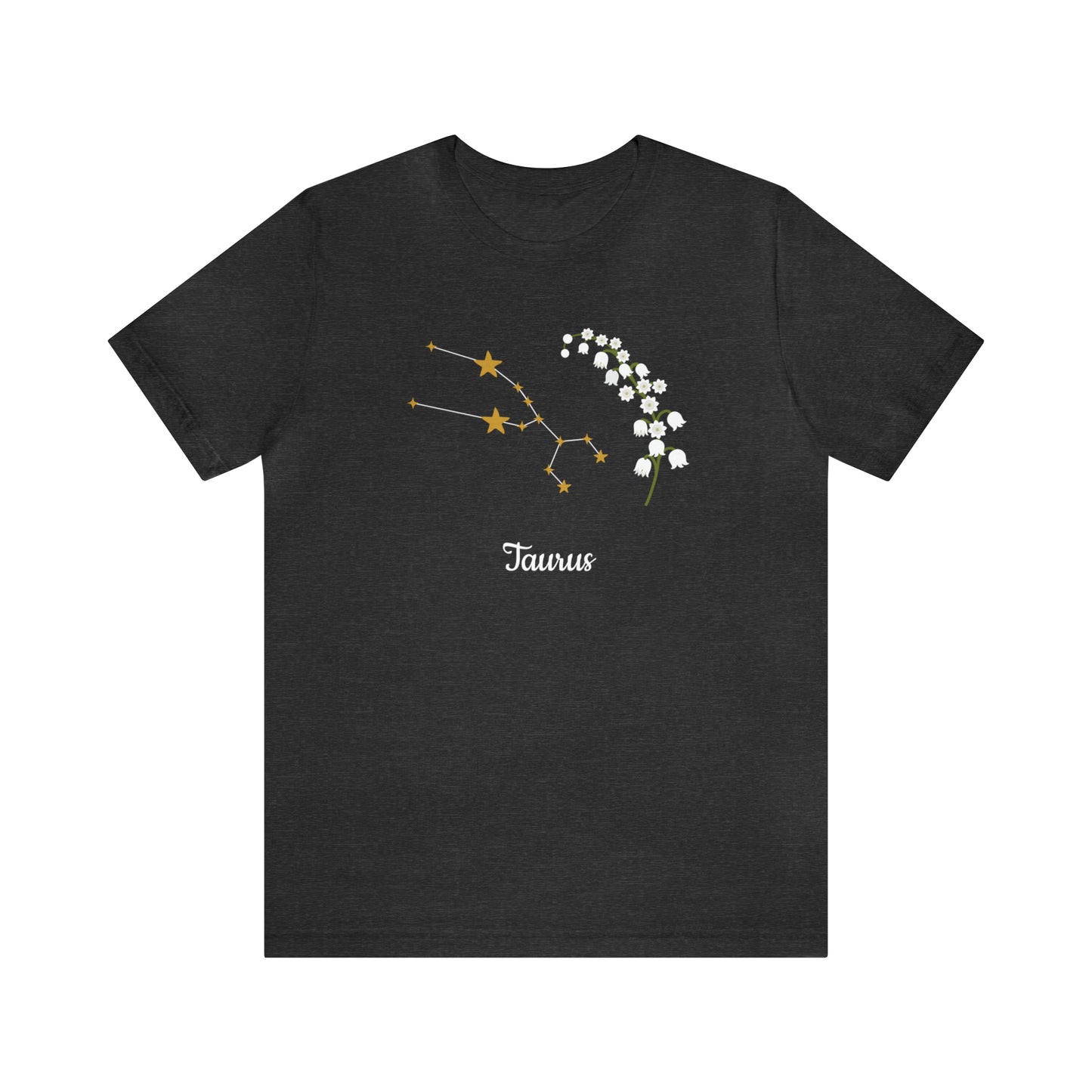 Taurus Stars & Flowers T-Shirt | Fun Taurus T-Shirt | Zodiac T-Shirt | Zodiac Sign Shirt | Astrology | Star Sign | Unisex Jersey Short Sleeve Tee