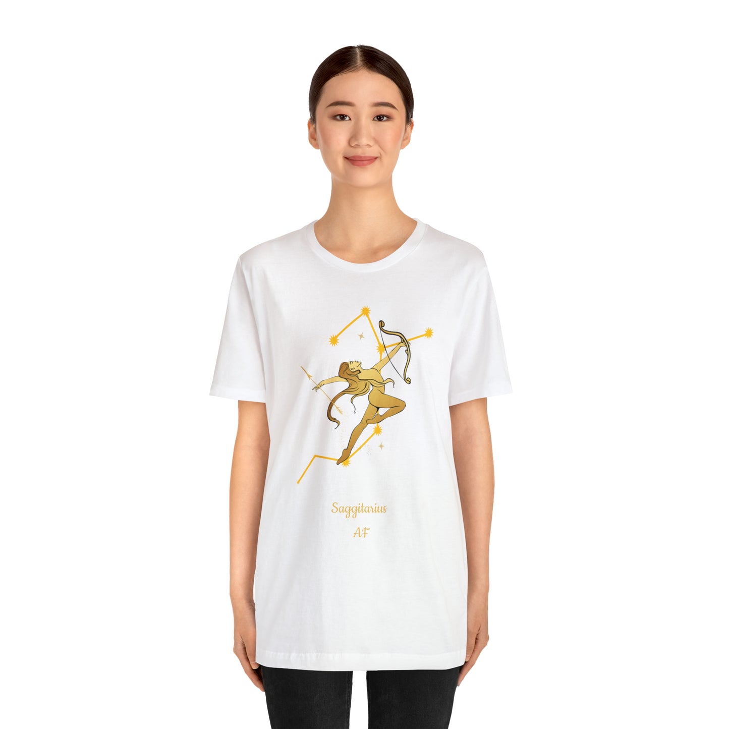 Sagittarius Nymph & Stars T-Shirt | Fun Sagittarius T-Shirt | Zodiac T-Shirt | Zodiac Sign Shirt | Astrology | Star Sign | Unisex Jersey Short Sleeve Tee