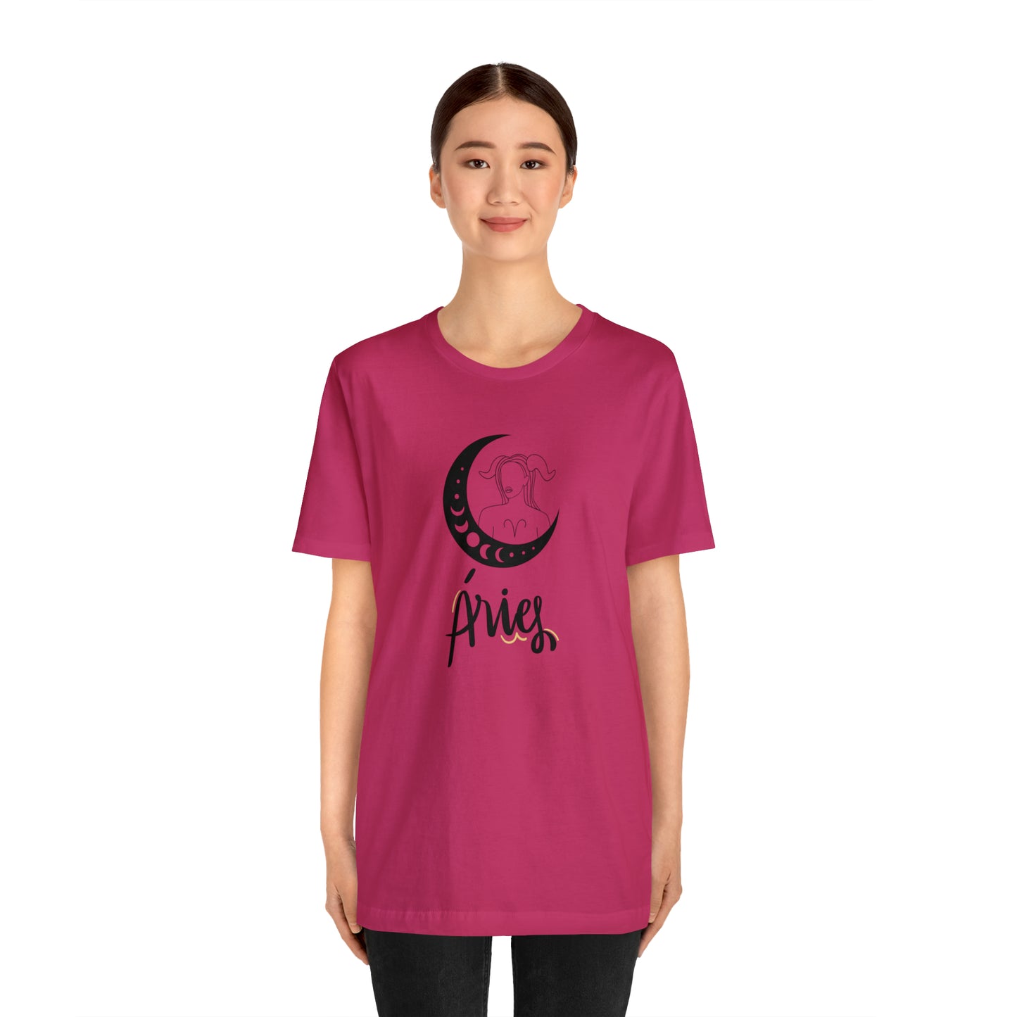 Aries Moon Goddess AF T-Shirt | Fun Aries T-Shirt | Zodiac T-Shirt | Zodiac Sign Shirt | Astrology | Star Sign | Unisex Jersey Short Sleeve Tee
