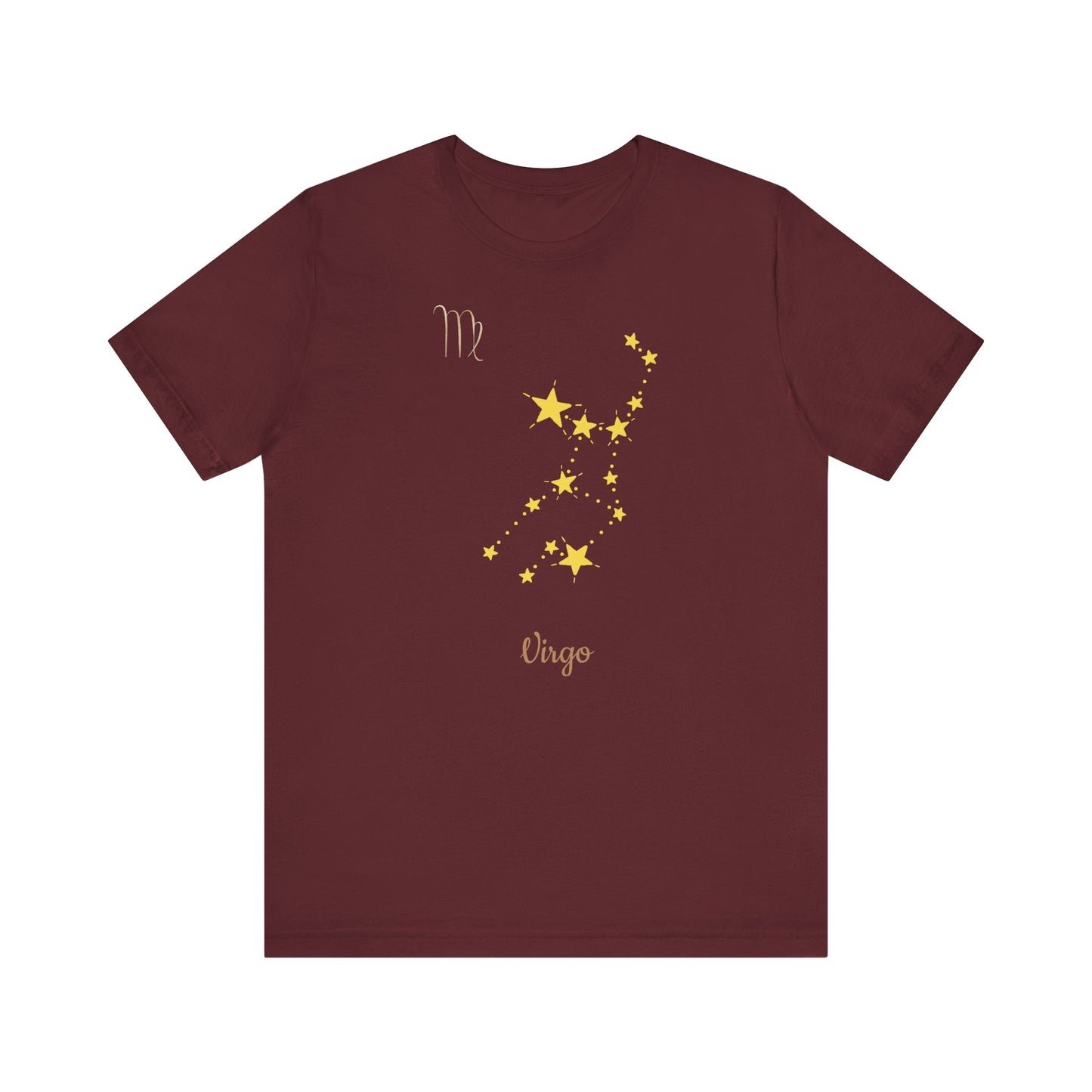 Virgo Symbol T-Shirt And Stars | Fun Virgo T-Shirt | Zodiac T-Shirt | Zodiac Sign Shirt | Astrology | Star Sign | Unisex Jersey Short Sleeve Tee