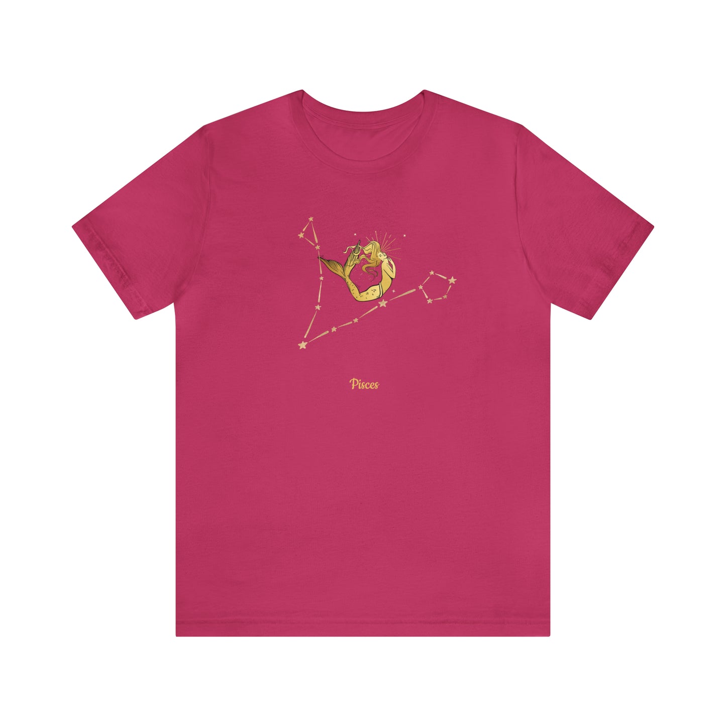 Pisces Stars & Mermaid T-Shirt | Fun Pisces T-Shirt | Zodiac T-Shirt | Zodiac Sign Shirt | Astrology | Star Sign | Unisex Jersey Short Sleeve Tee