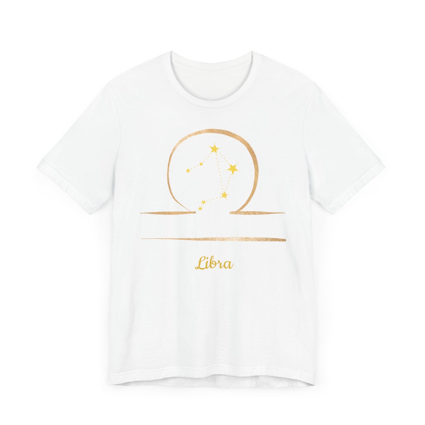 Libra Symbol T-Shirt And Stars | Fun Libra T-Shirt | Zodiac T-Shirt | Zodiac Sign Shirt | Astrology | Star Sign | Unisex Jersey Short Sleeve Tee