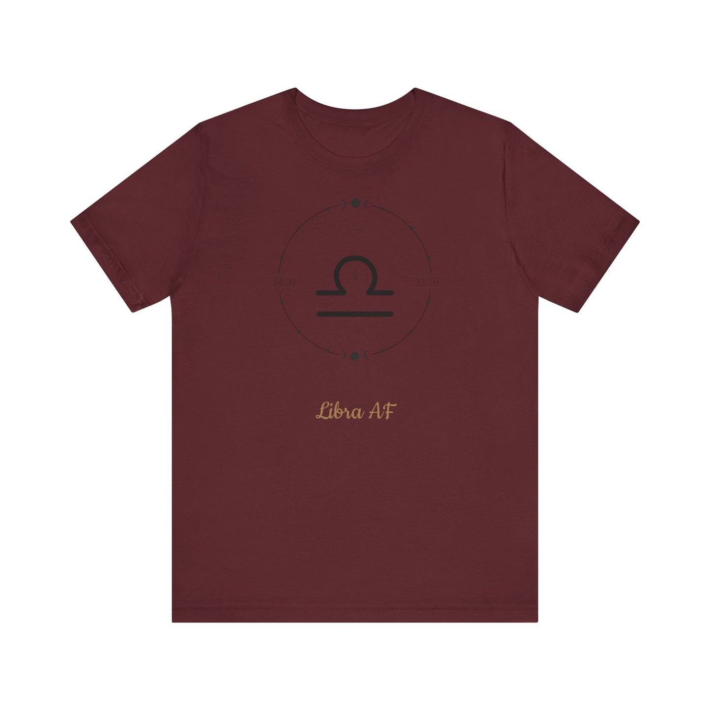 Libra AF Black Symbol T-Shirt | Fun Libra T-Shirt | Zodiac T-Shirt | Zodiac Sign Shirt | Astrology | Star Sign | Unisex Jersey Short Sleeve Tee