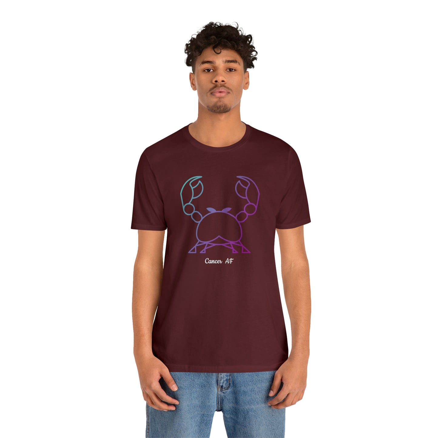 Cancer AF T-Shirt | Fun Cancer Crab T-Shirt | Zodiac T-Shirt | Zodiac Sign Shirt | Astrology | Star Sign | Unisex Jersey Short Sleeve Tee