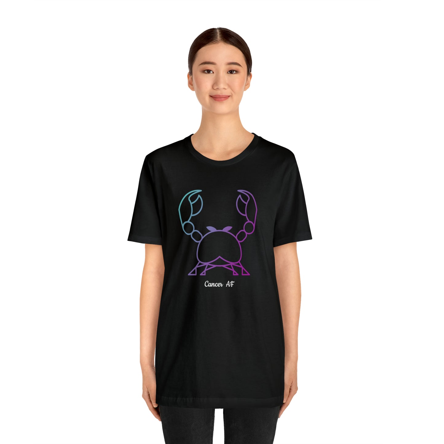 Cancer AF T-Shirt | Fun Cancer Crab T-Shirt | Zodiac T-Shirt | Zodiac Sign Shirt | Astrology | Star Sign | Unisex Jersey Short Sleeve Tee