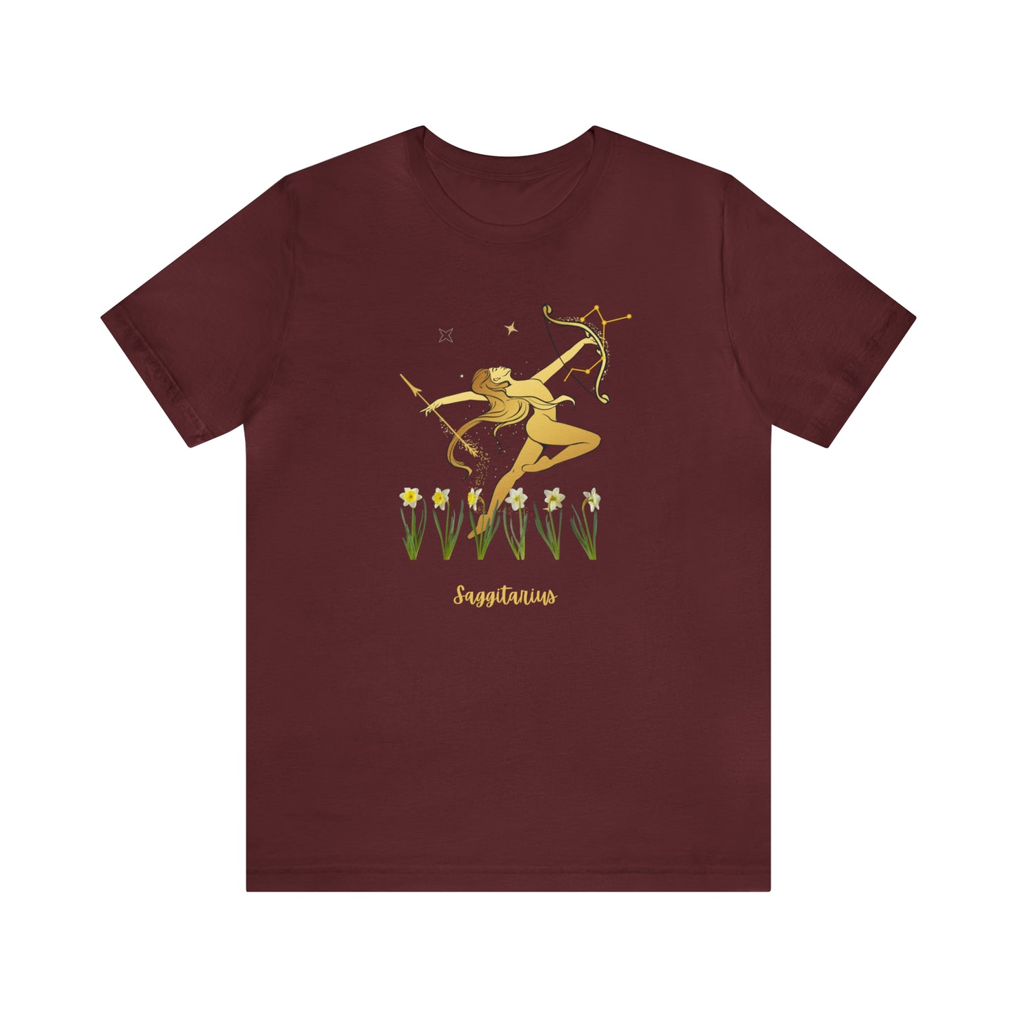 Sagittarius Nymph & Stars T-Shirt | Fun Sagittarius T-Shirt | Zodiac T-Shirt | Zodiac Sign Shirt | Astrology | Star Sign | Unisex Jersey Short Sleeve Tee