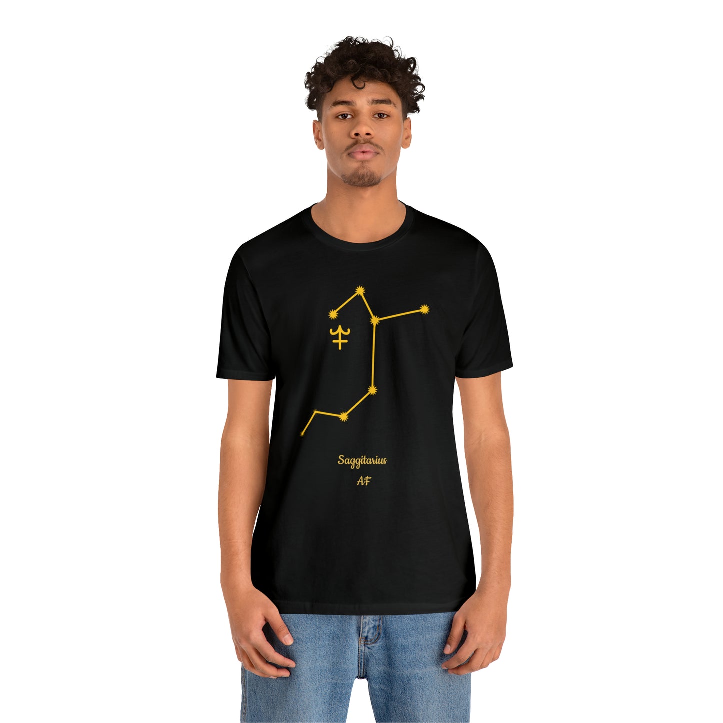 Sagittarius Symbol & Stars AF T-Shirt | Fun Sagittarius T-Shirt | Zodiac T-Shirt | Zodiac Sign Shirt | Astrology | Star Sign | Unisex Jersey Short Sleeve Tee