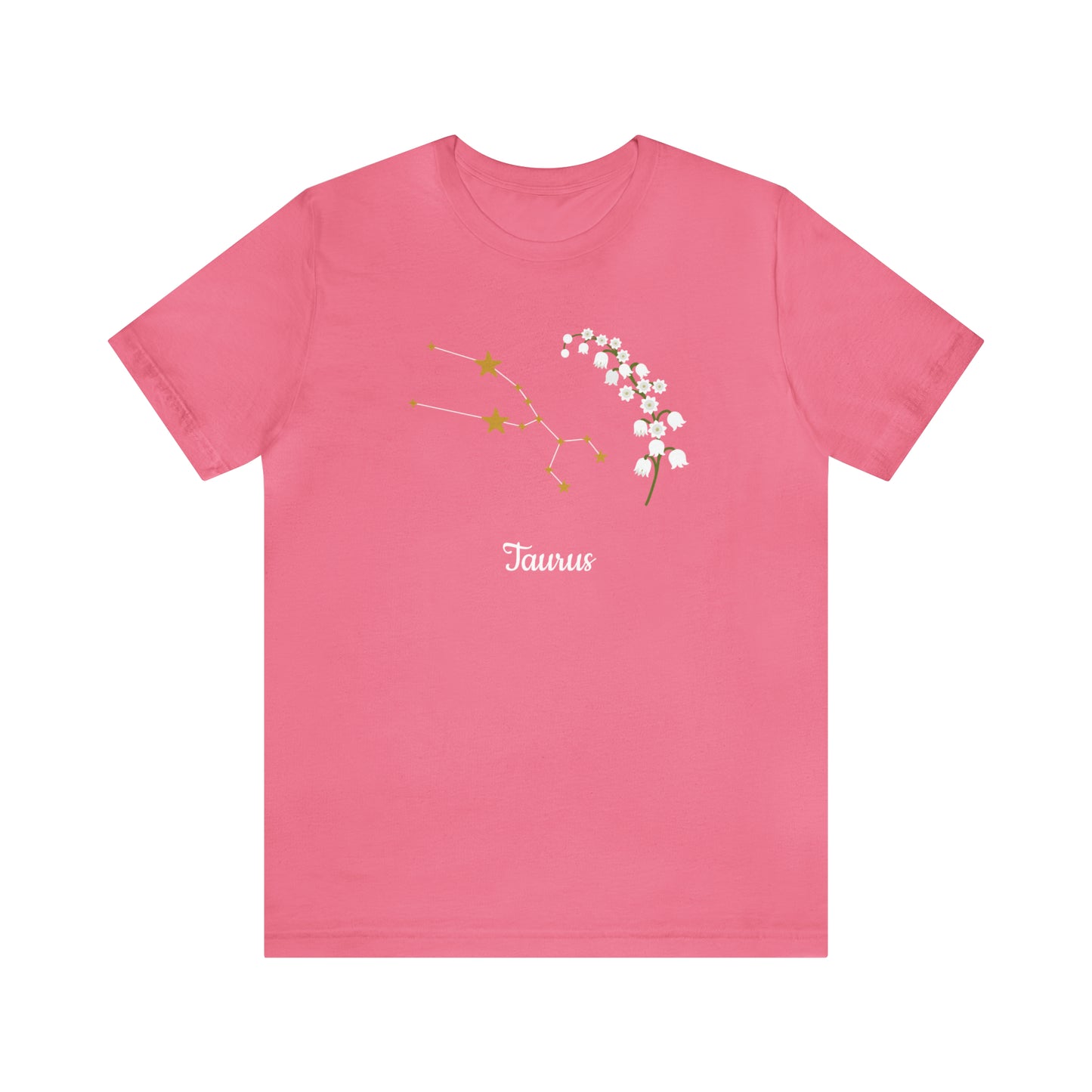 Taurus Stars & Flowers T-Shirt | Fun Taurus T-Shirt | Zodiac T-Shirt | Zodiac Sign Shirt | Astrology | Star Sign | Unisex Jersey Short Sleeve Tee