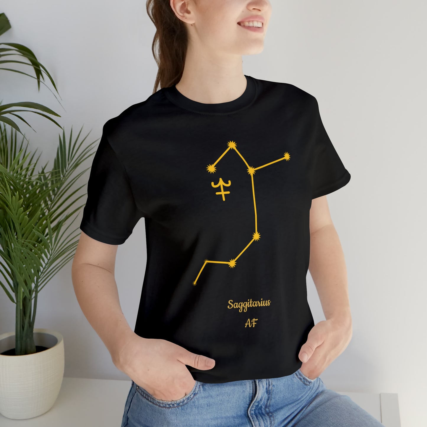 Sagittarius Symbol & Stars AF T-Shirt | Fun Sagittarius T-Shirt | Zodiac T-Shirt | Zodiac Sign Shirt | Astrology | Star Sign | Unisex Jersey Short Sleeve Tee