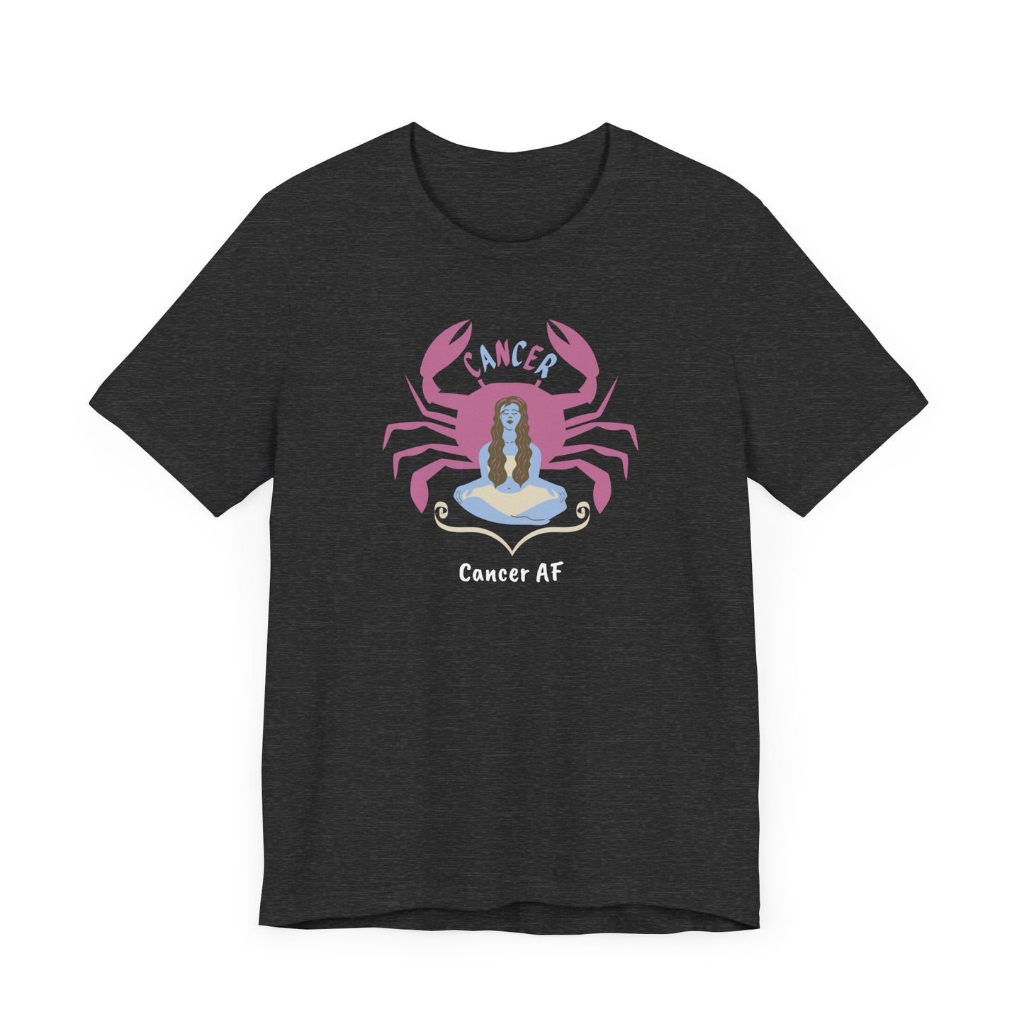 Cancer AF Lady and Crab T-Shirt | Fun Cancer Crab T-Shirt | Zodiac T-Shirt | Zodiac Sign Shirt | Astrology | Star Sign | Unisex Jersey Short Sleeve Tee