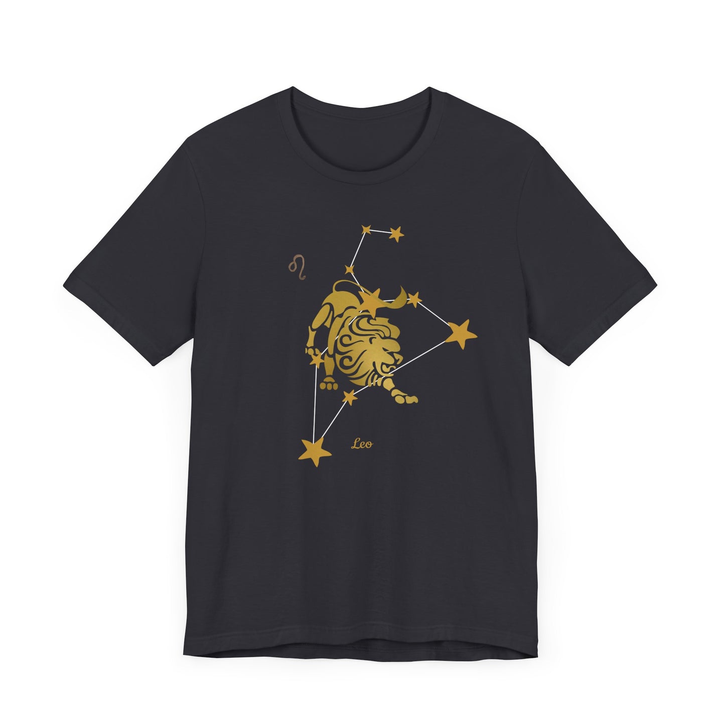 Leo Lion Symbol White Line T-Shirt | Fun Leo T-Shirt | Zodiac T-Shirt | Zodiac Sign Shirt | Astrology | Star Sign | Unisex Jersey Short Sleeve Tee