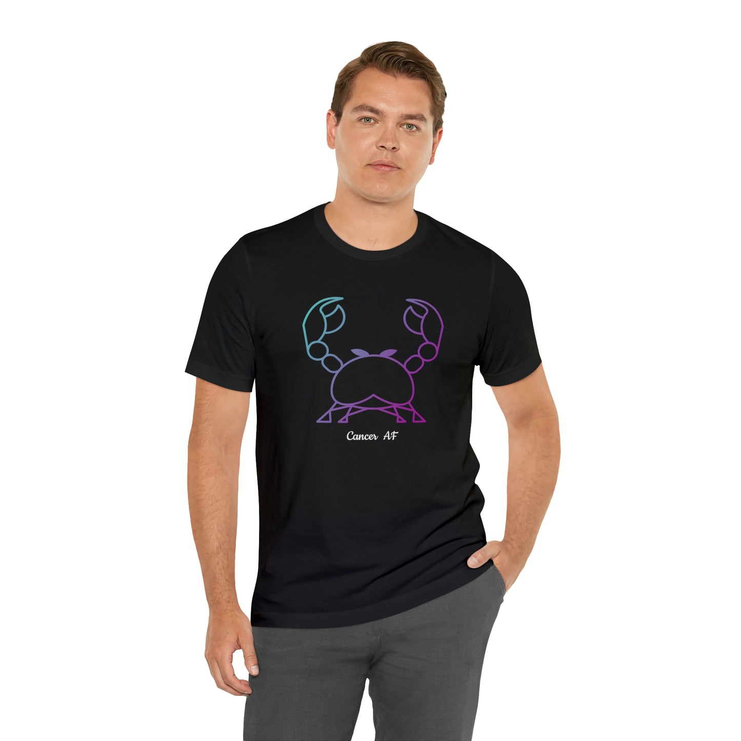 Cancer AF T-Shirt | Fun Cancer Crab T-Shirt | Zodiac T-Shirt | Zodiac Sign Shirt | Astrology | Star Sign | Unisex Jersey Short Sleeve Tee