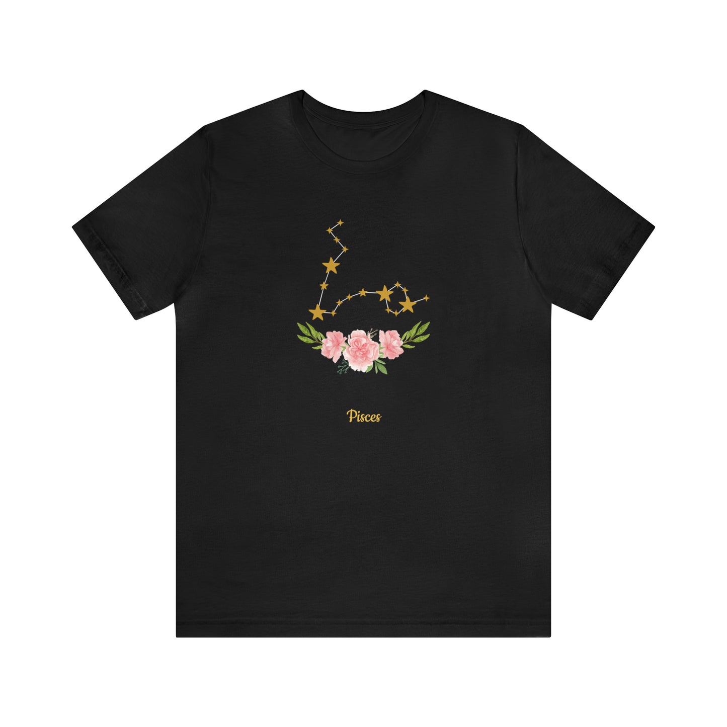 Pisces Star & Flowers T-Shirt | Fun Pisces T-Shirt | Zodiac T-Shirt | Zodiac Sign Shirt | Astrology | Star Sign | Unisex Jersey Short Sleeve Tee